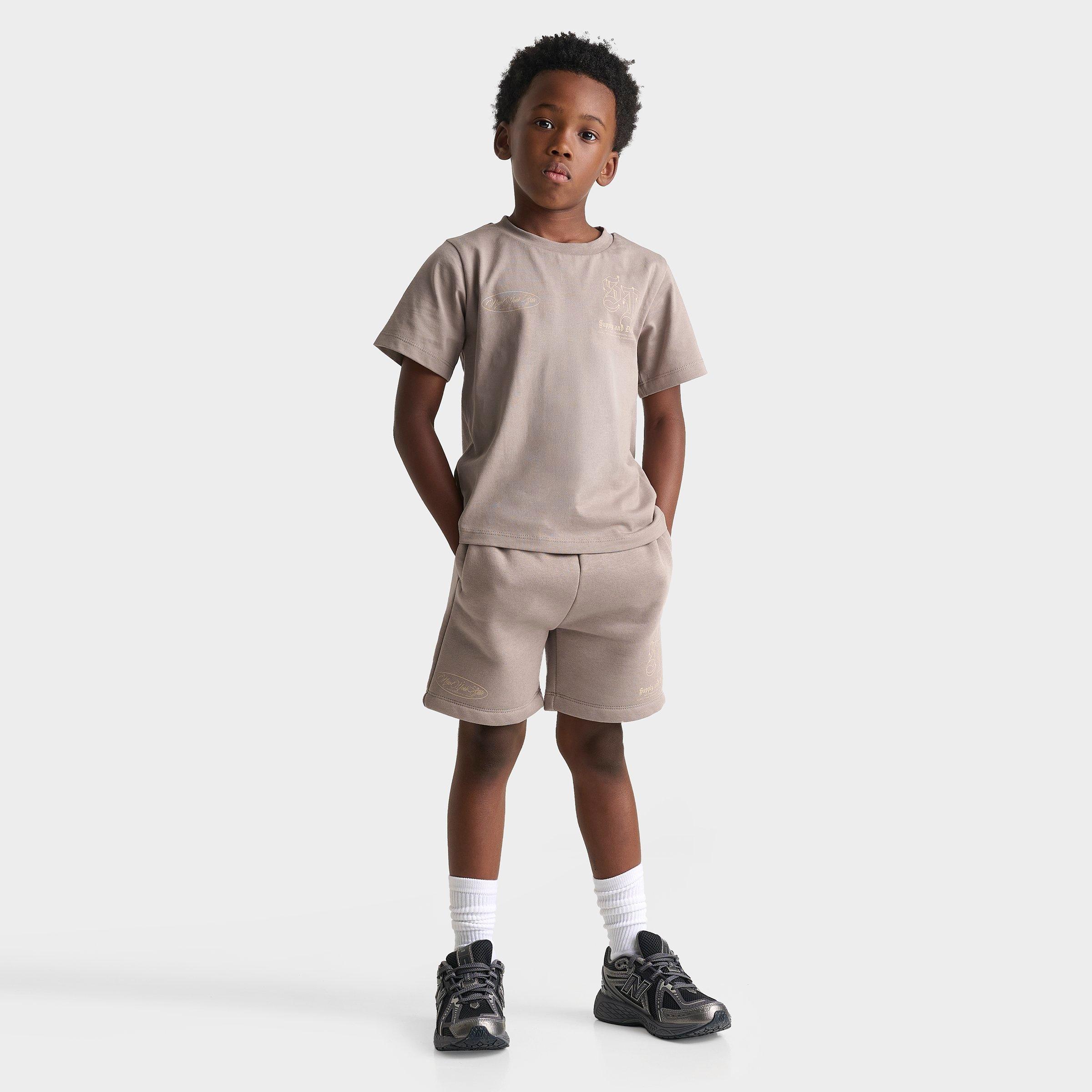 Supply & Demand Little Kids Finkly T-Shirt and Shorts Set in Driftwood Size: 7