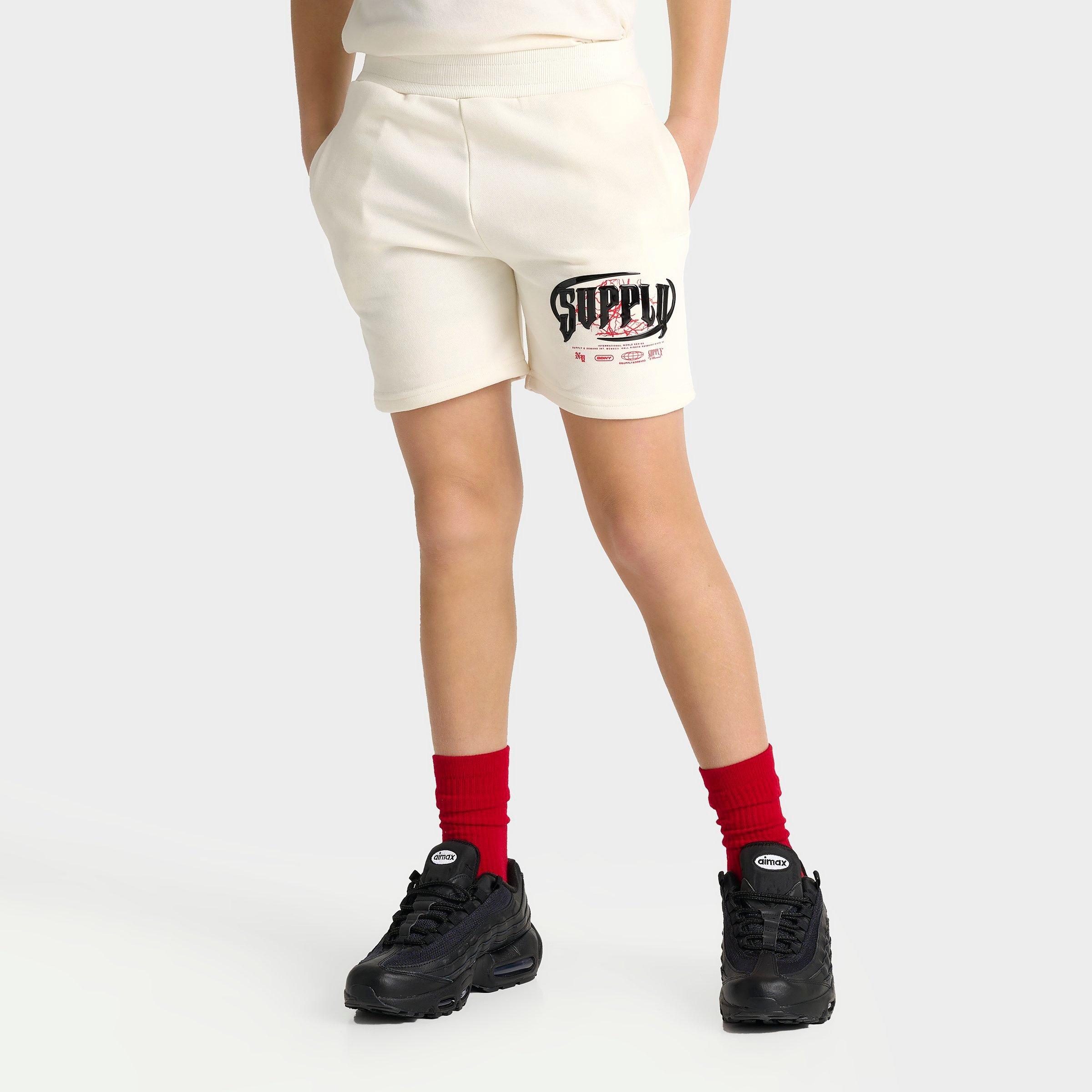 Supply And Demand Kids' Chrome Shorts in Off-White/Tofu Size XL Fleece