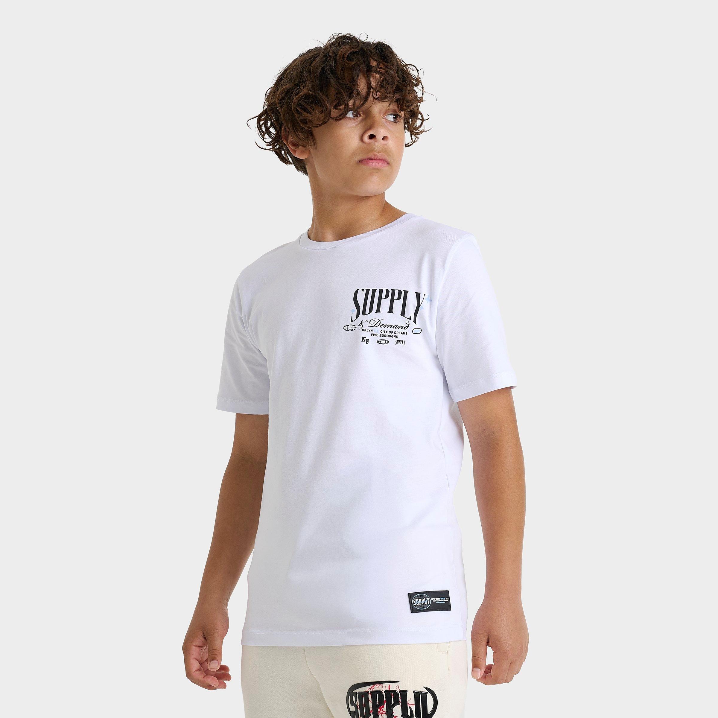Supply & Demand Big Kids Adams T-Shirt in Optic White Size: Small