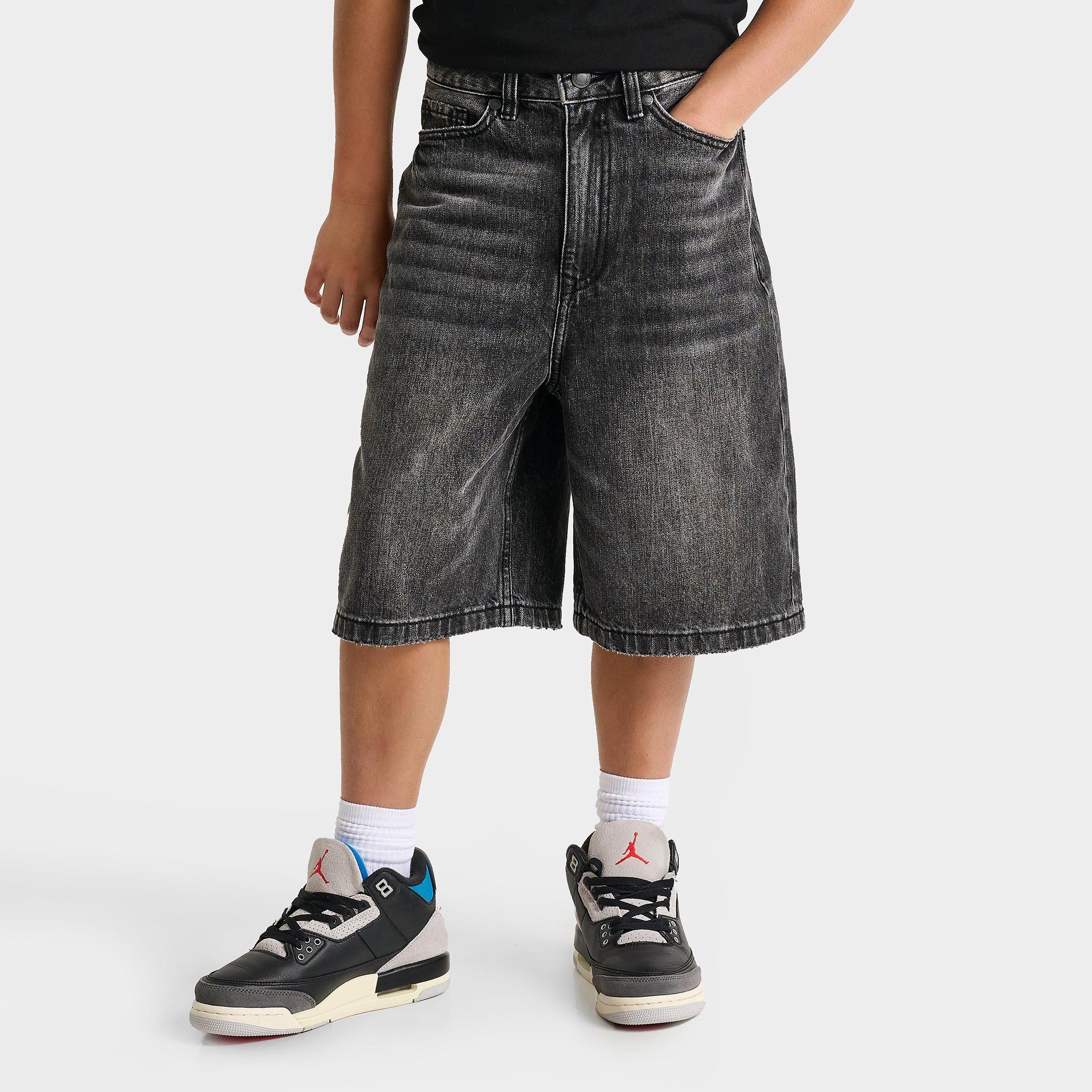 Supply & Demand Big Kids Timber Denim Shorts in Washed Black Denim Size: Small