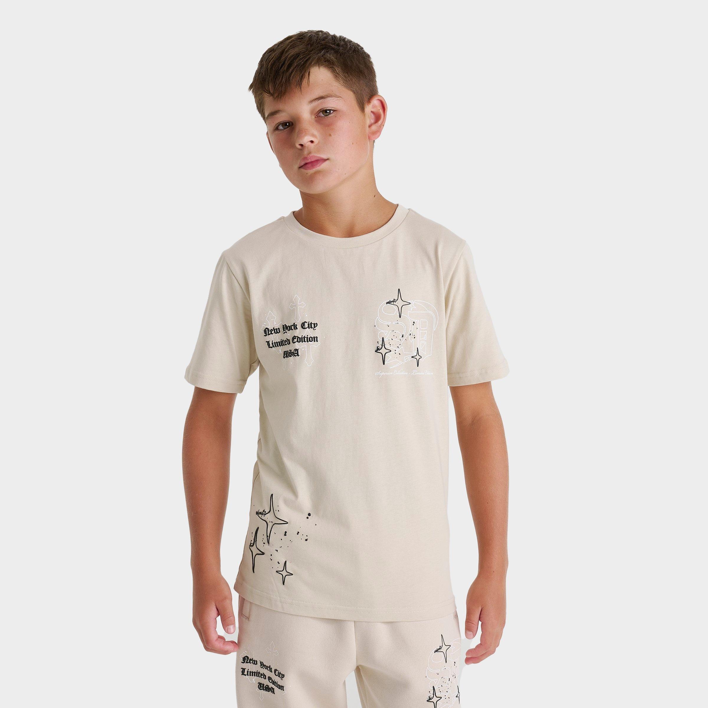 Supply & Demand Big Kids Vito T-Shirt in Beige Size: Small