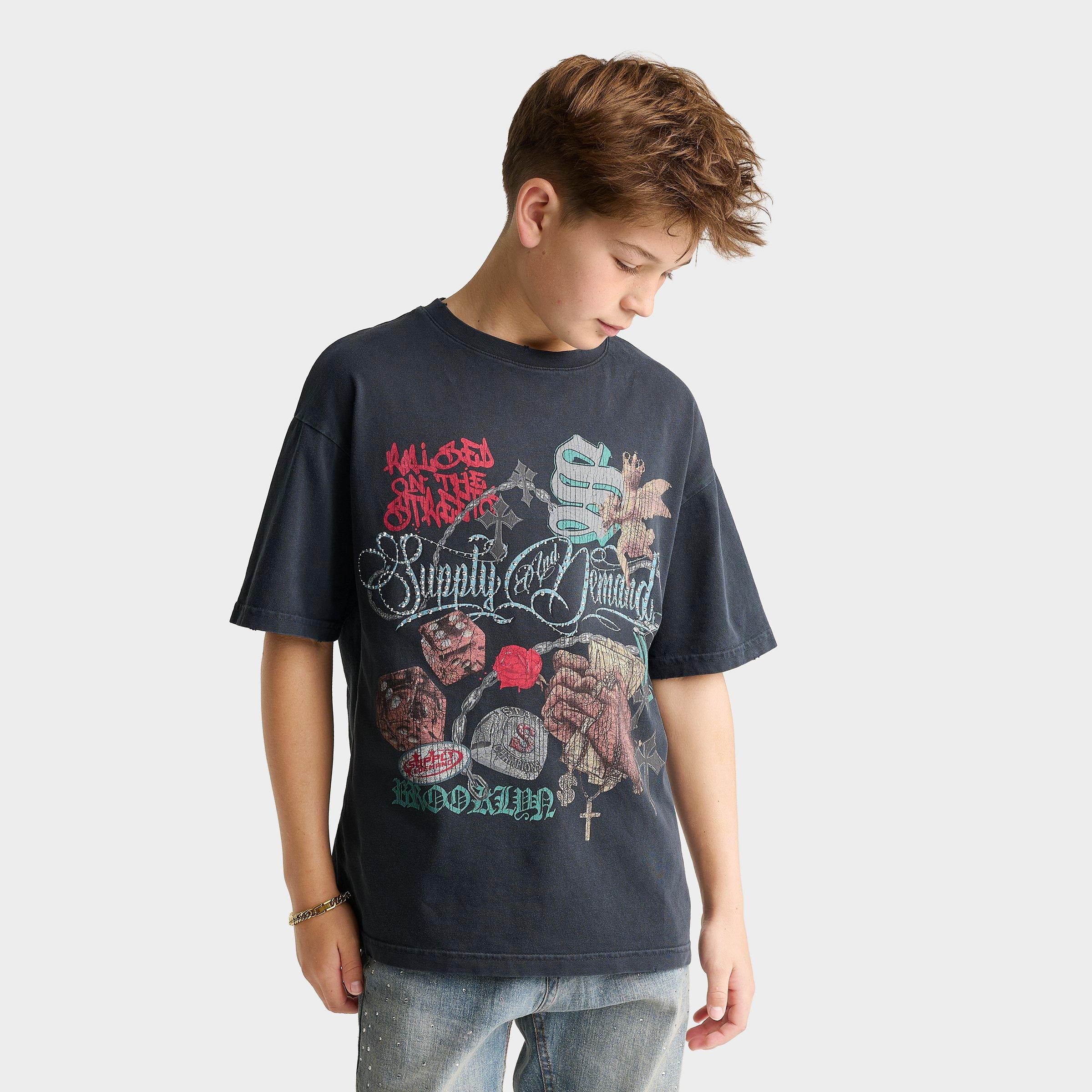 Supply & Demand Big Kids Motley T-Shirt in Black Size: XL