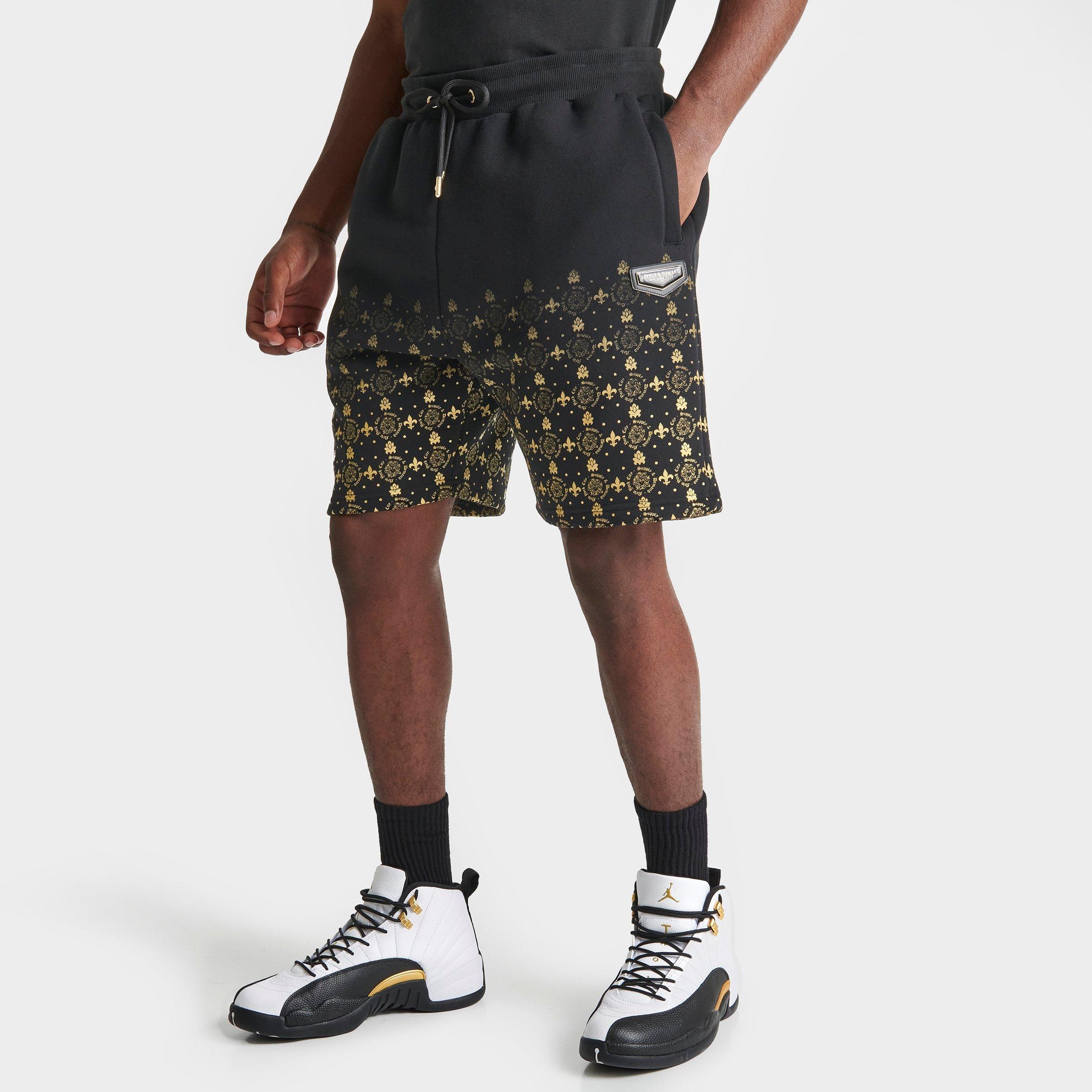 Supply And Demand Men's Royalty Monogram Print Shorts In Black/gold ...