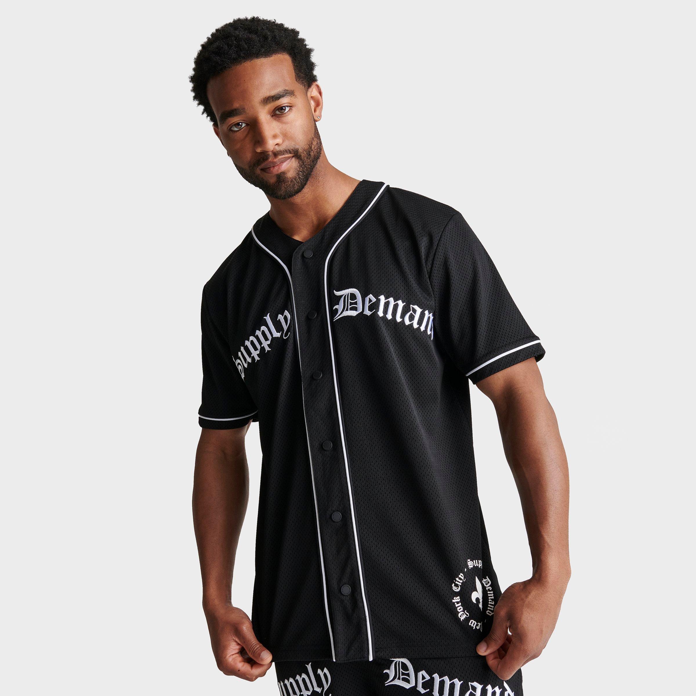 Supply And Demand Men's Lawrence Baseball Jersey In Black/white | ModeSens