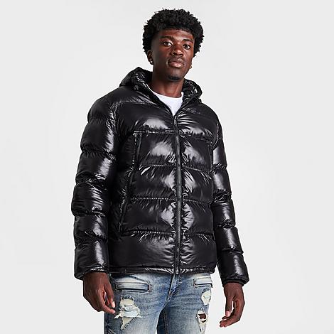 Sonneti Supply And Demand Men's Novo Puffer Jacket In Shiny Black