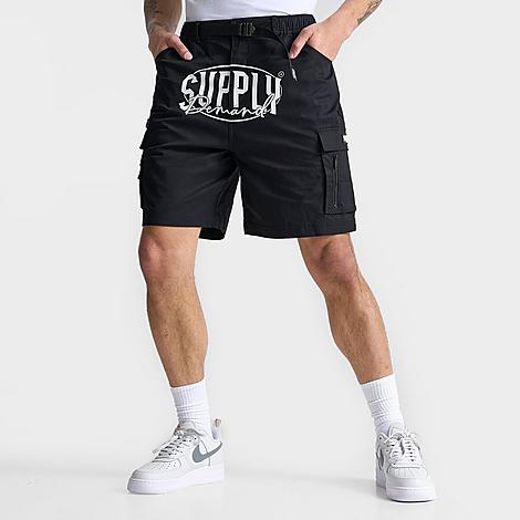 Supply And Demand Men's Lock Belted Cargo Shorts In Black