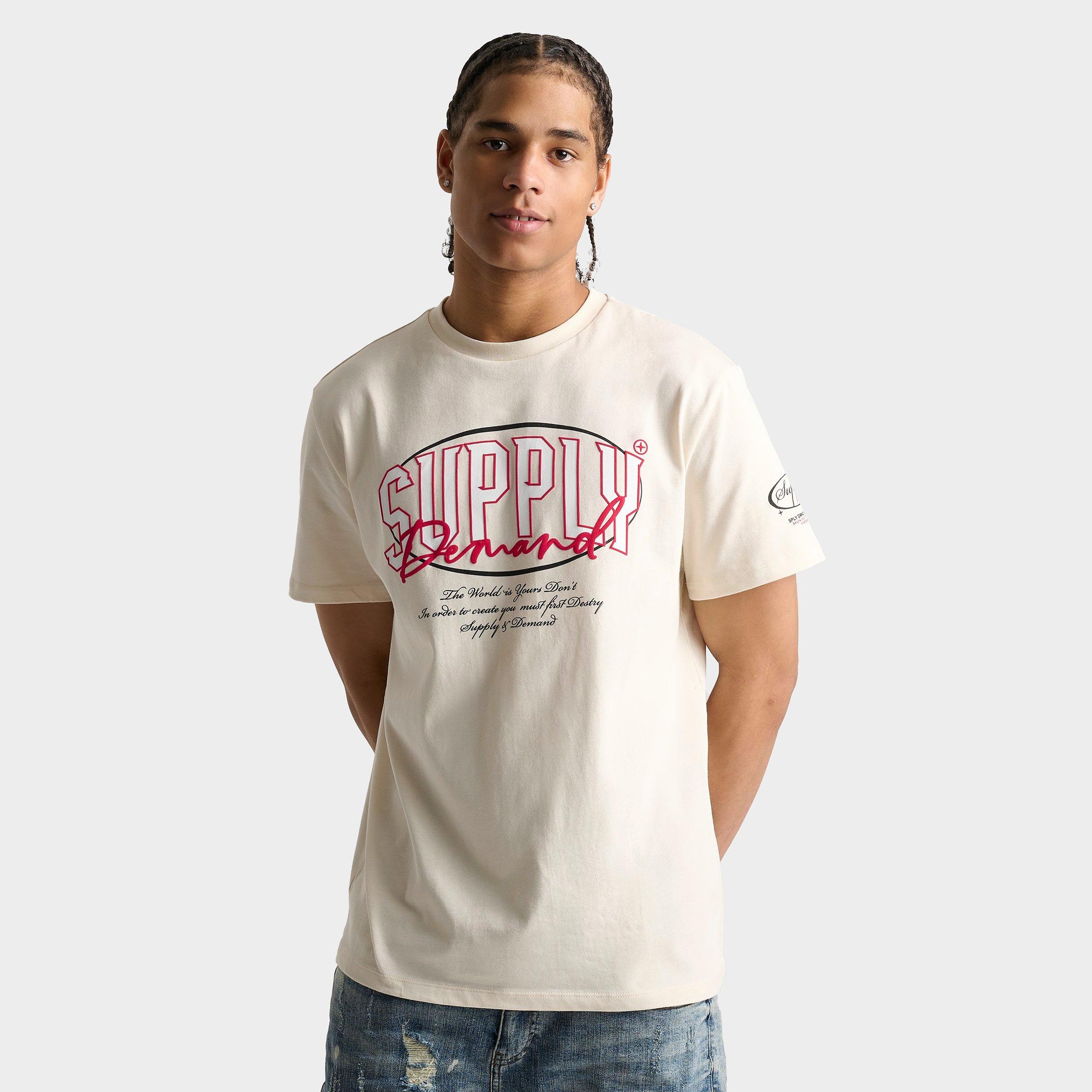 Shop Supply And Demand Men's Dalston T-shirt In Cream/white/red