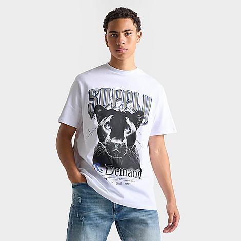 Shop Supply And Demand Men's Wilder Graphic T-shirt In White/black/classic Blue