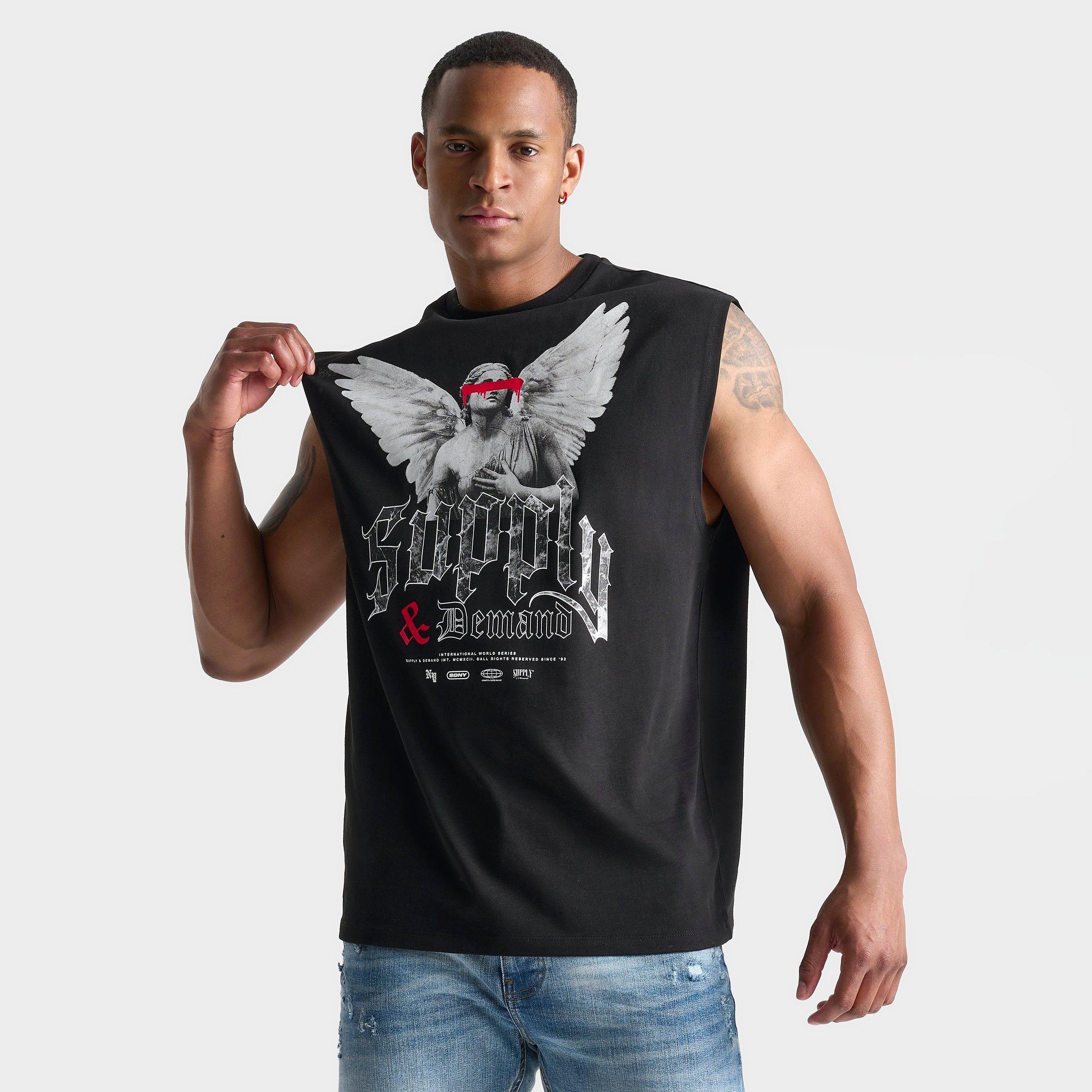 Shop Supply And Demand Men's Fallen Graphic Sleeveless Shirt In Black