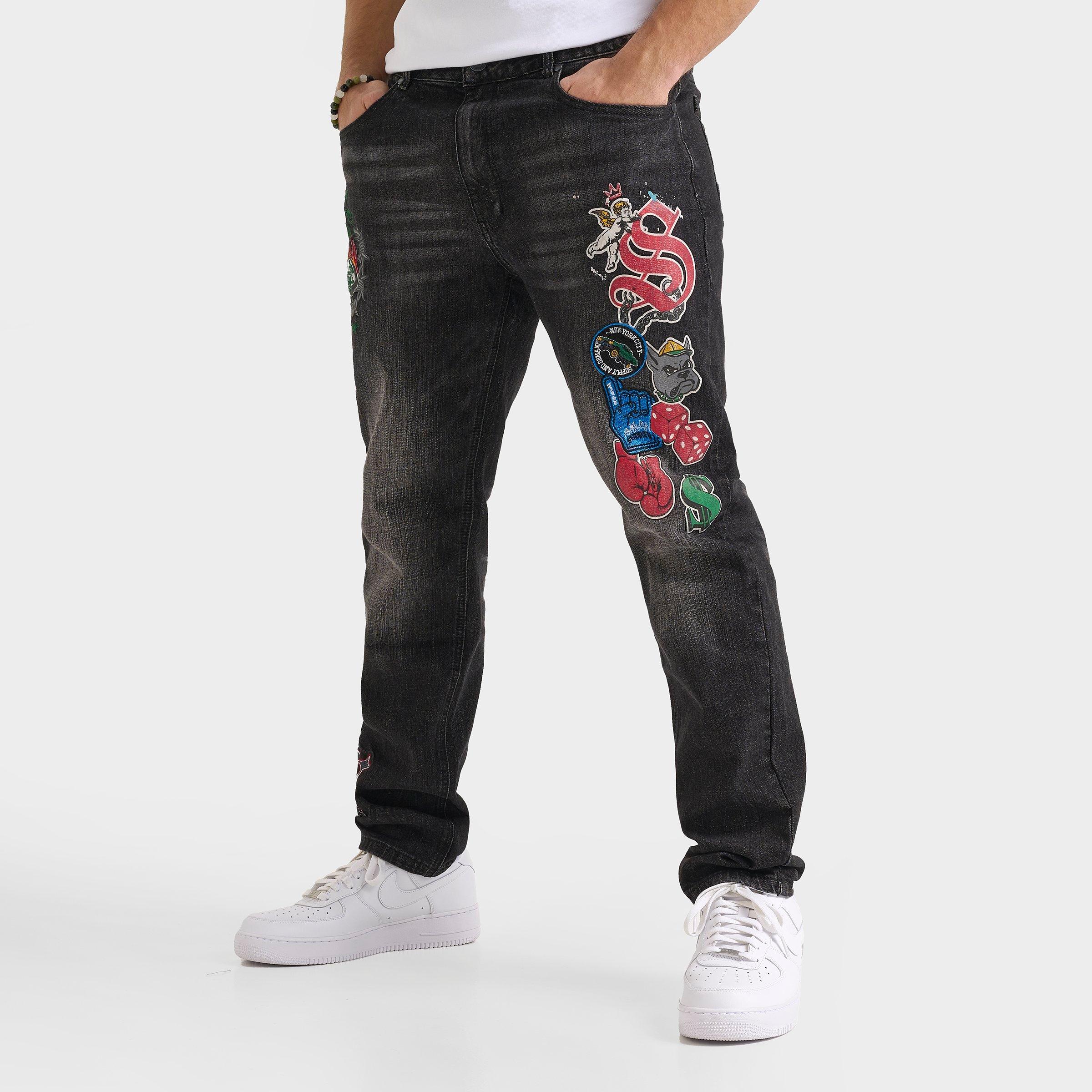 Supply And Demand Men's Cayman Straight Denim Jeans in Black/Black Size Medium