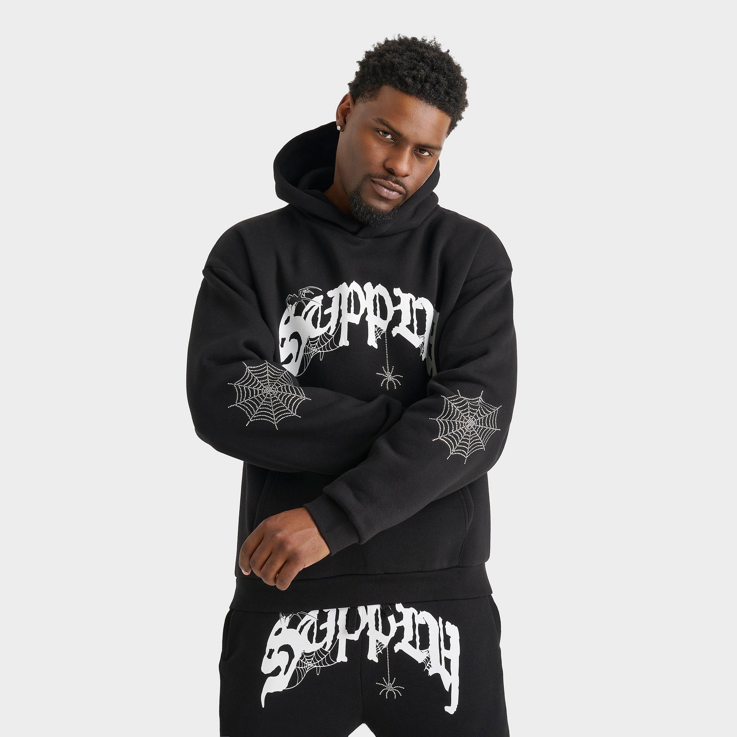 Supply And Demand Men's Crawler Fleece Pullover Hoodie in Black/Black Size 2XL Cotton/100% Polyester/Fleece