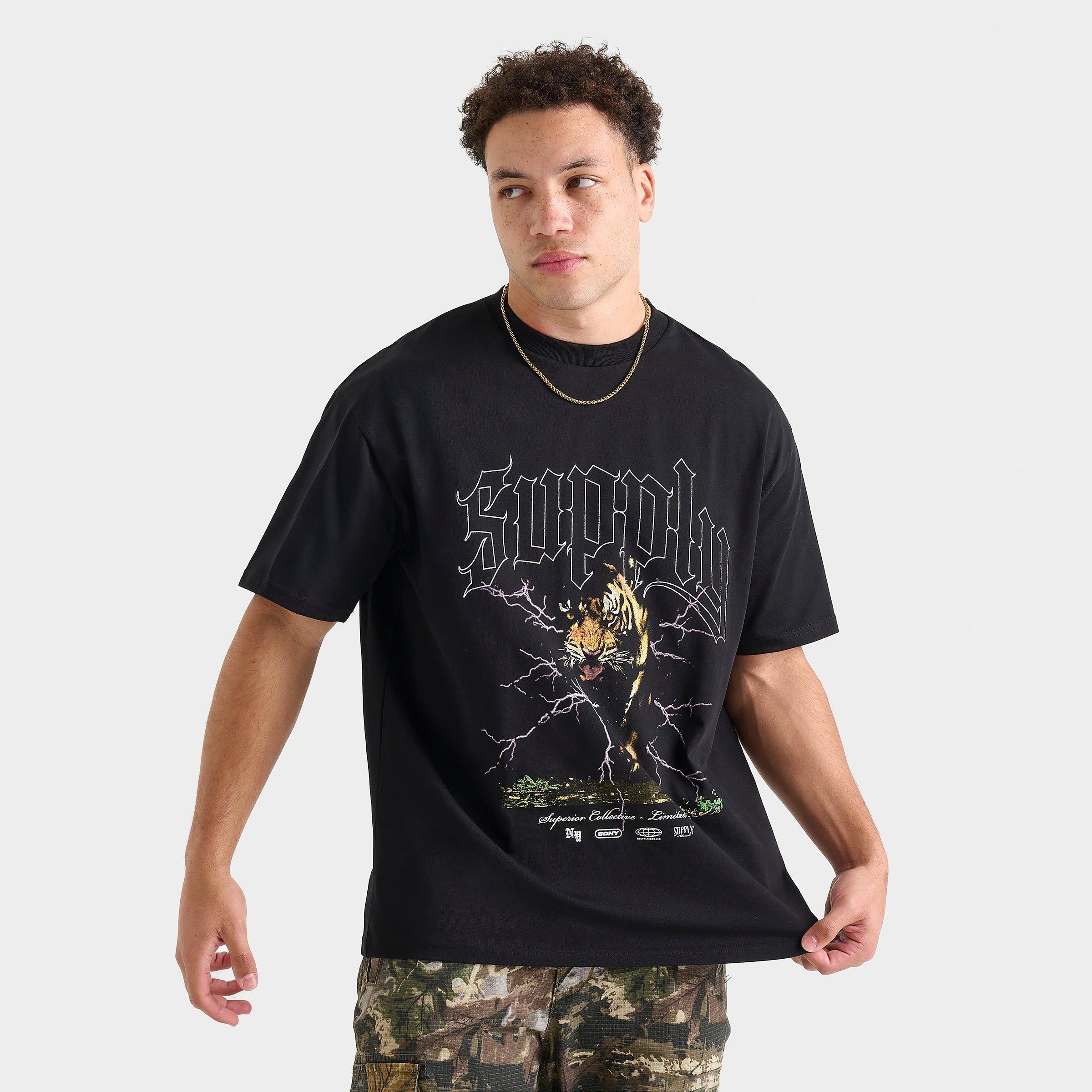 Supply And Demand Men's Growl Graphic T-Shirt in Black/Black Size 2XL 100% Cotton