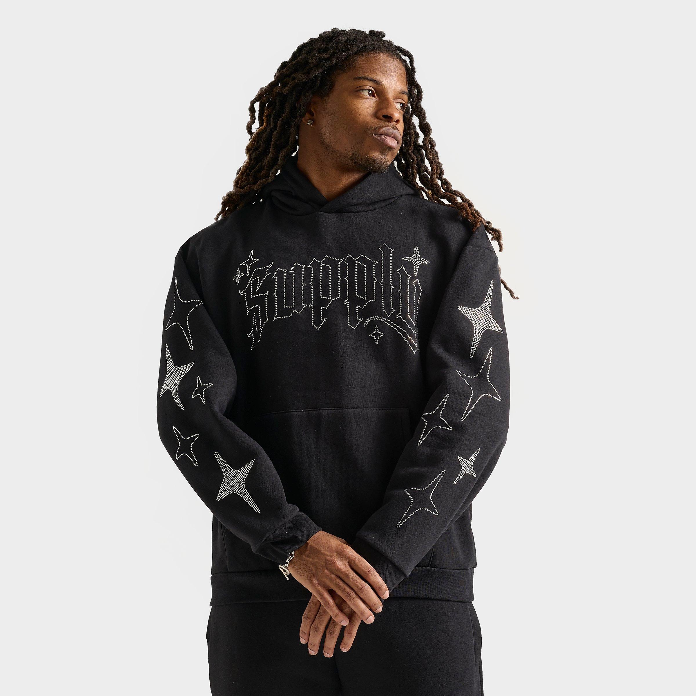 Supply And Demand Men's Hartyside Pullover Hoodie in Black/Black Size Large Cotton/Polyester/Fleece