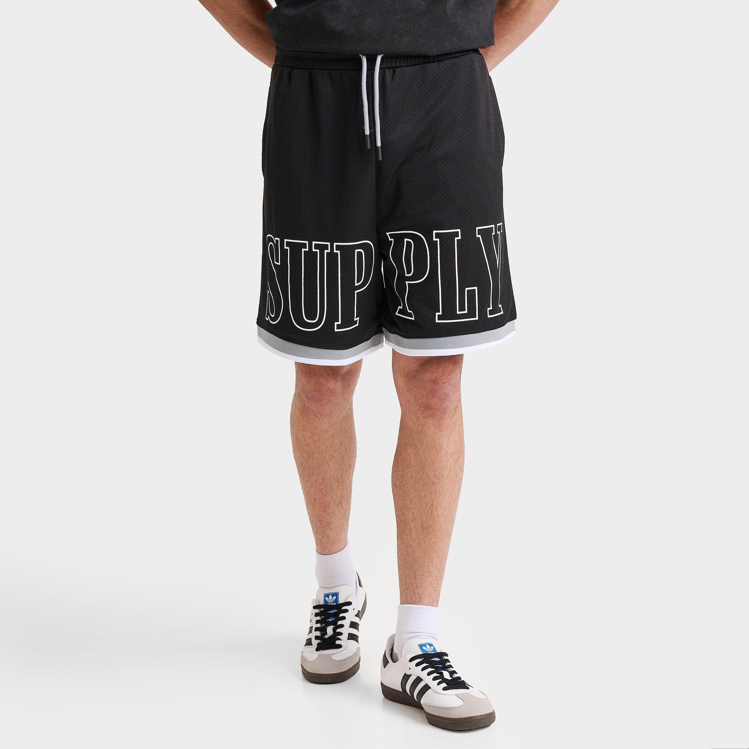 Supply & Demand Men's Script Mesh Shorts in Black/White Size: Small