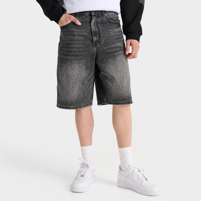 【2plan】Milk brush cutting Bermuda denim Girls Destructed Bermuda Shorts - Light Indigo