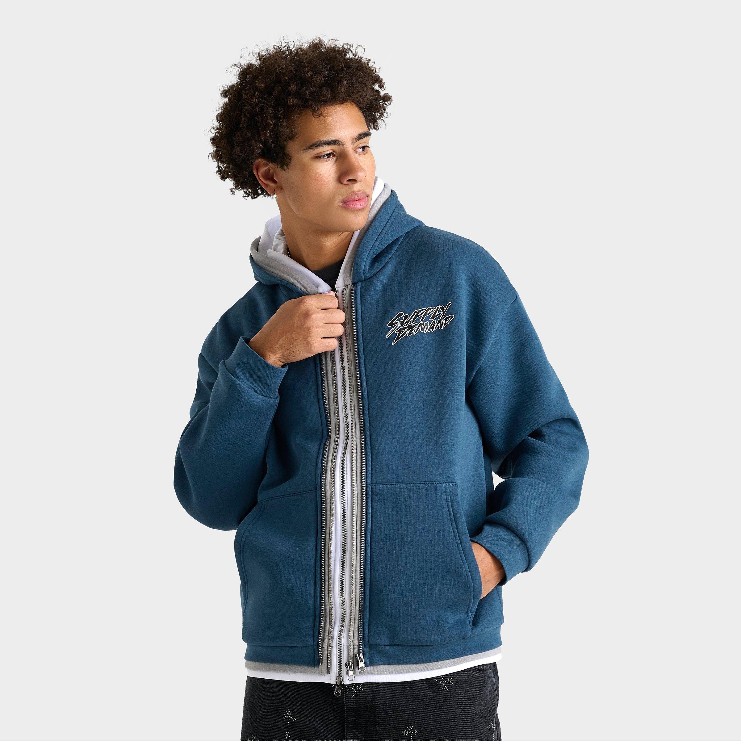 Supply & Demand Men's Triple Zip Full-zip Hoodie In Blue