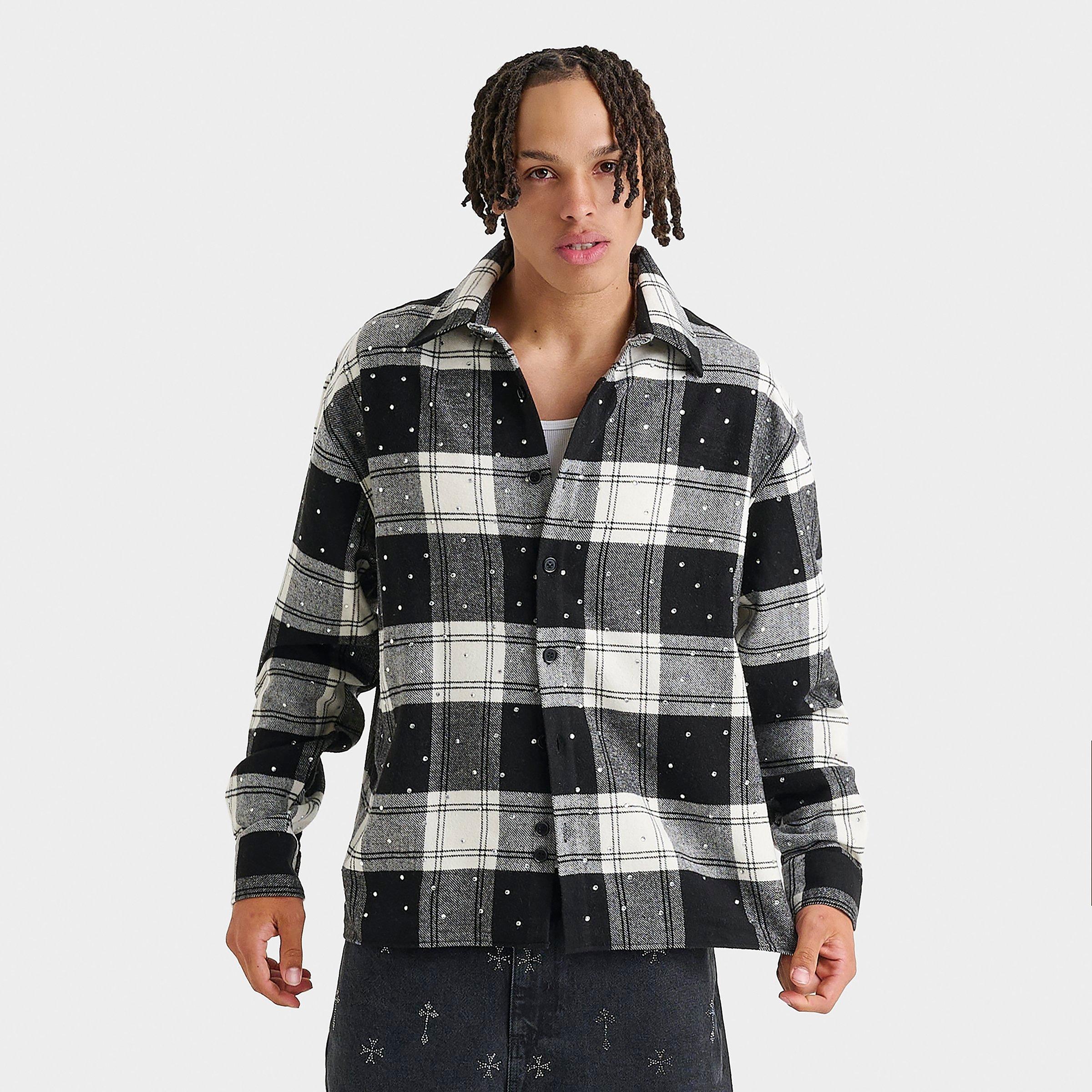 Supply & Demand Men’s Razzle Long-Sleeve Flannel Shirt in Black Size: 2XL