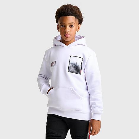 Supply And Demand Kids' Nyc Stacker Pullover Hoodie In Optic White