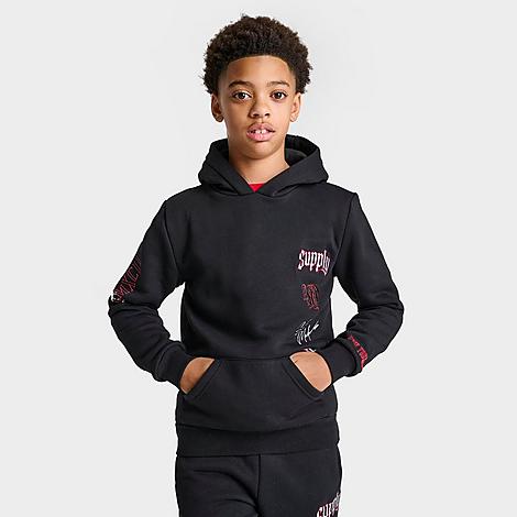 Shop Supply And Demand Boys' Hessa Pullover Hoodie In Black