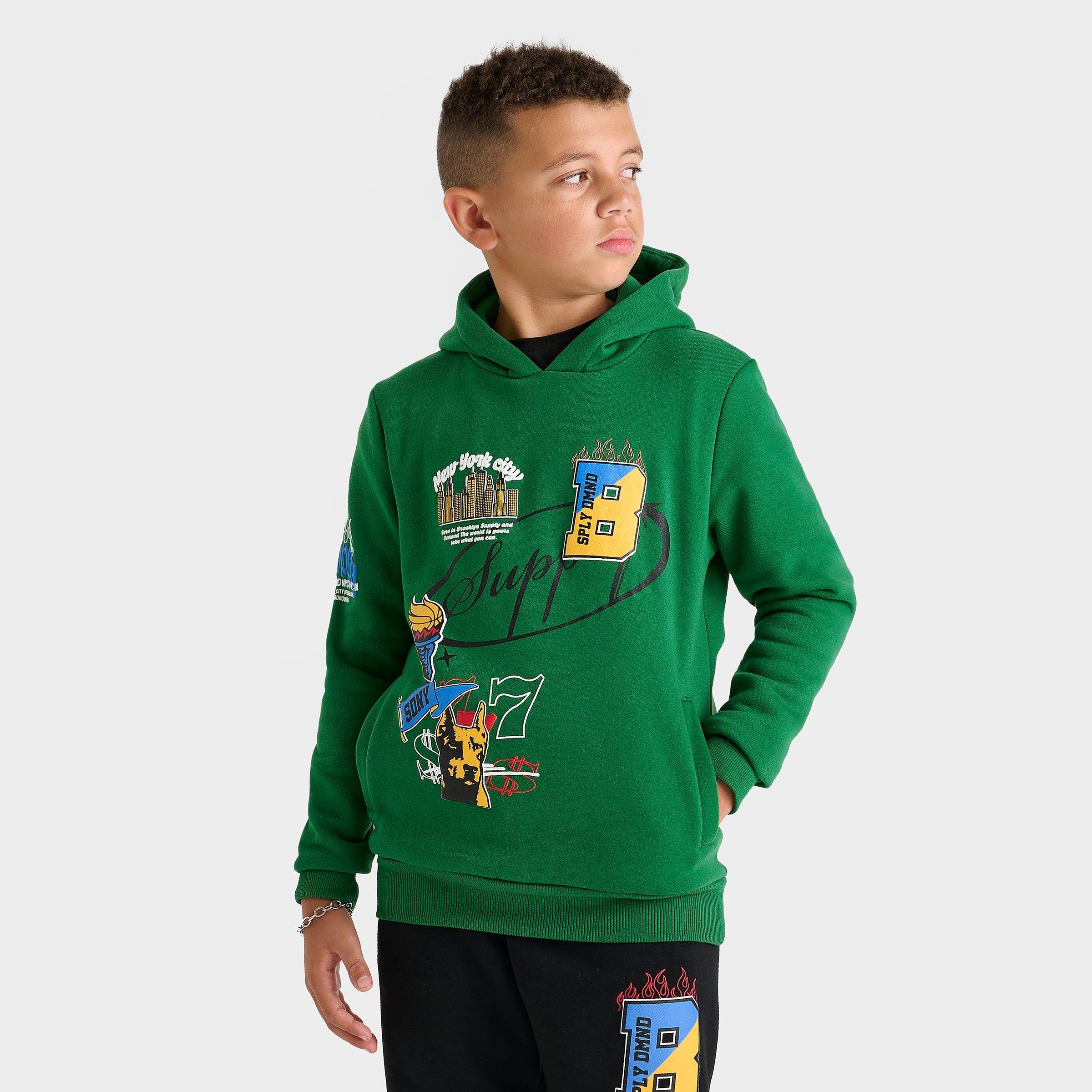 Shop Supply And Demand Kids' Tippet Pullover Hoodie In Green