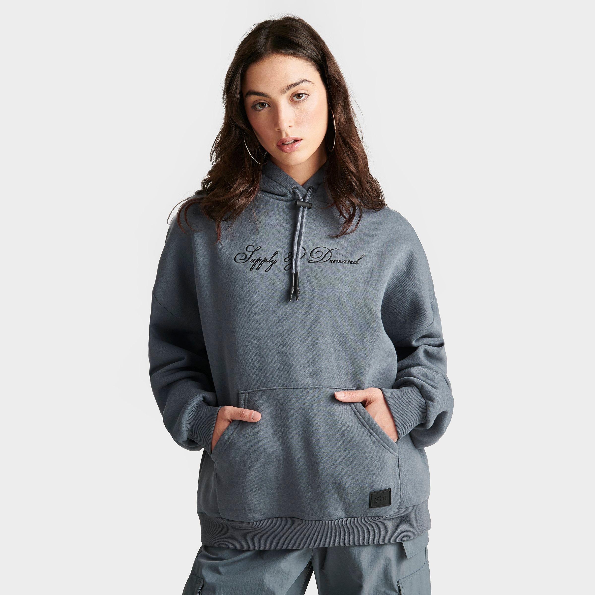 Supply And Demand Women's Saint Hoodie in Grey/Grey Size Small Cotton/Fleece