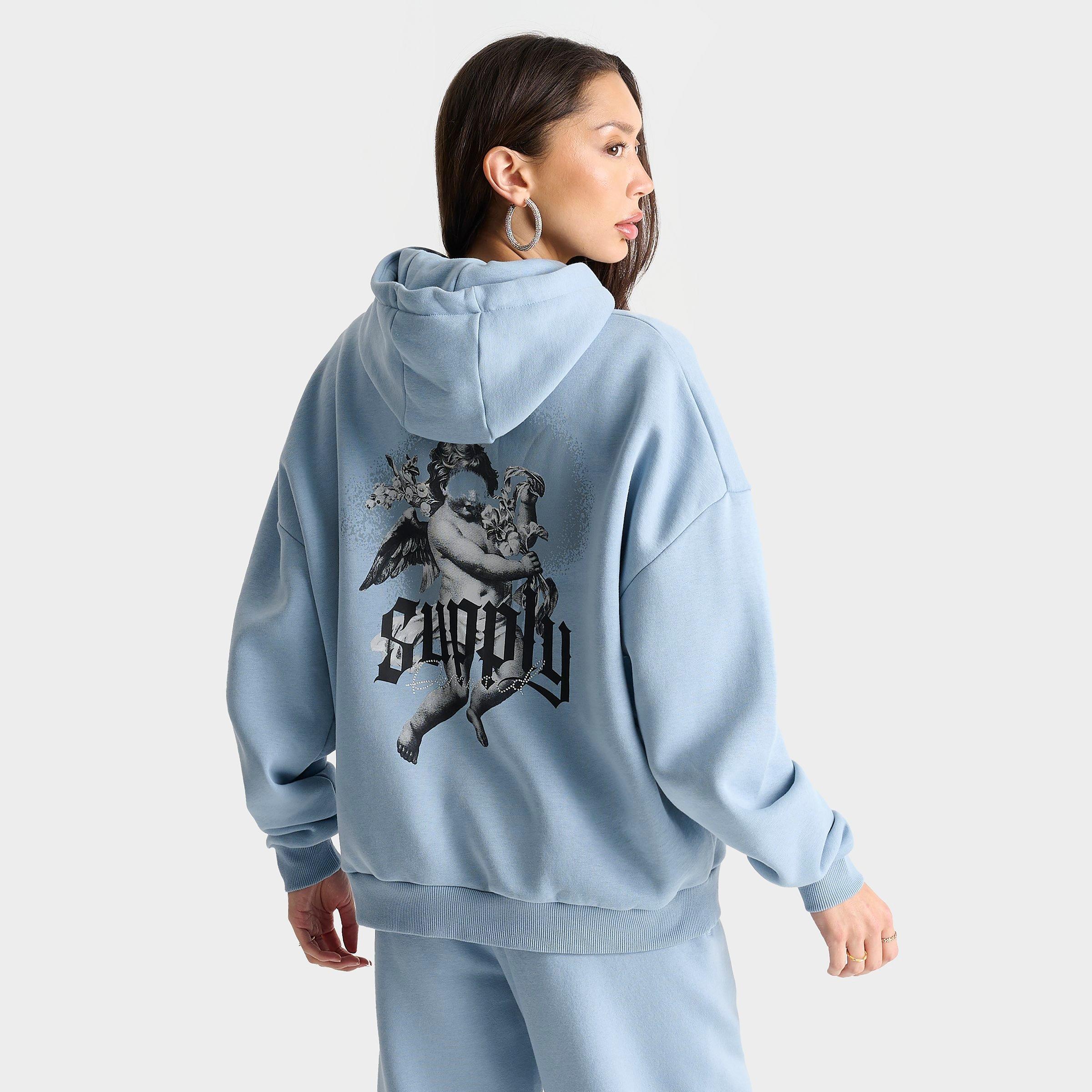 Supply And Demand Women's Lucid Hoodie in Blue/Dusty Blue Size XS Cotton/Fleece