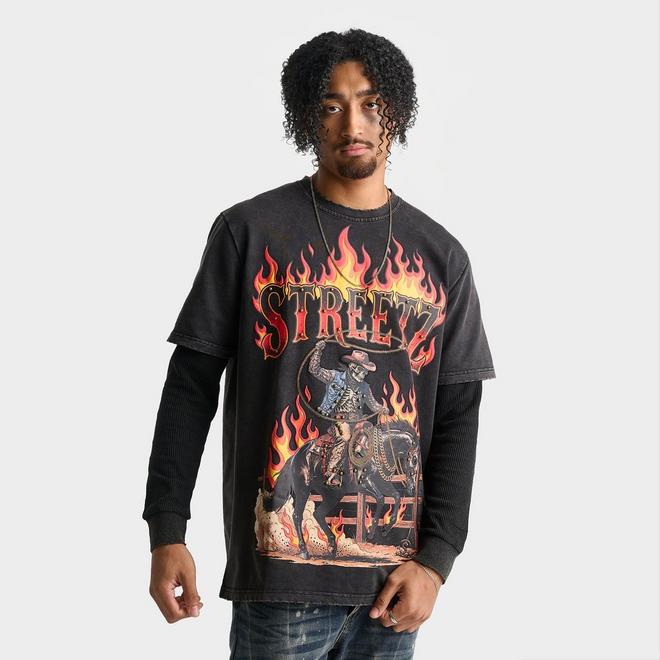 Men's Streetz Iz Watchin Rodeo 2Fer Layered Long-Sleeve T-Shirt