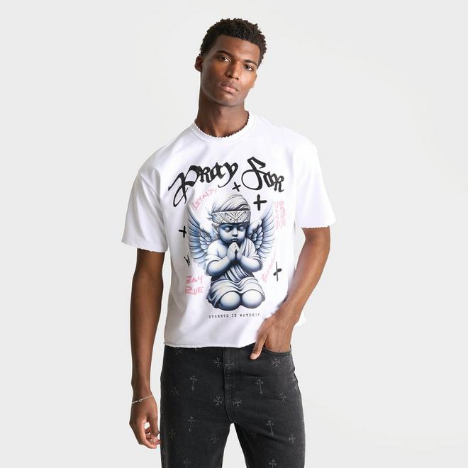 Men's Streetz Is Watchin Pray For Better Cropped T-Shirt