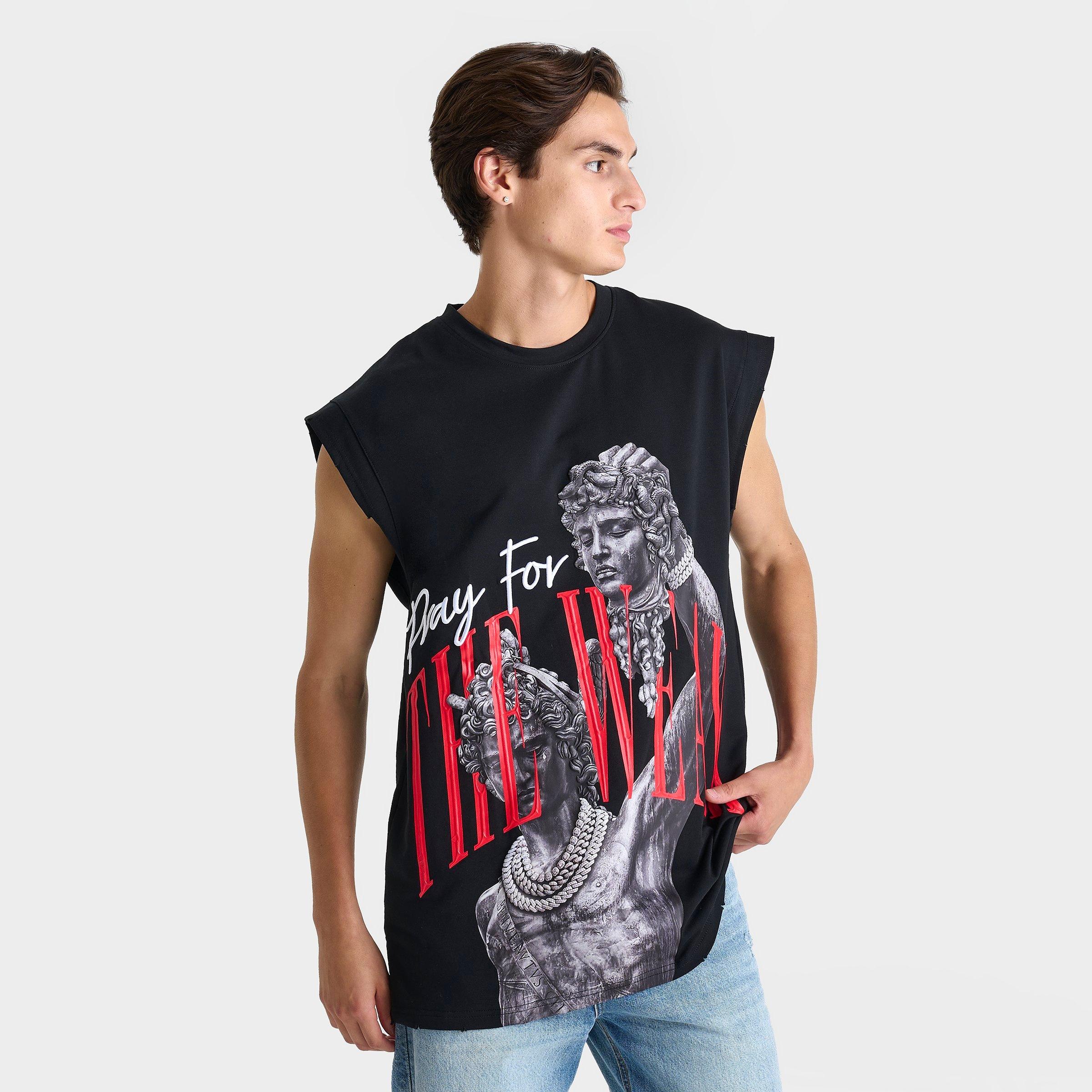 Streetz Iz Watchin Men's Pray For The Weak Muscle Tank Top in Black/Red Size: Small