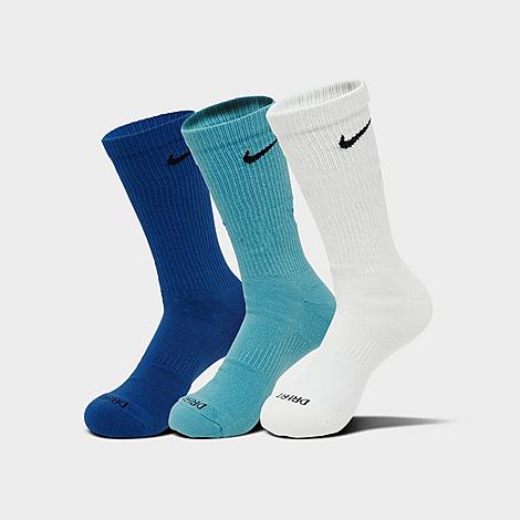 Nike Everyday Plus Cushioned Training Crew Socks (3-pack) In Game Royal/baltic Blue/summit White
