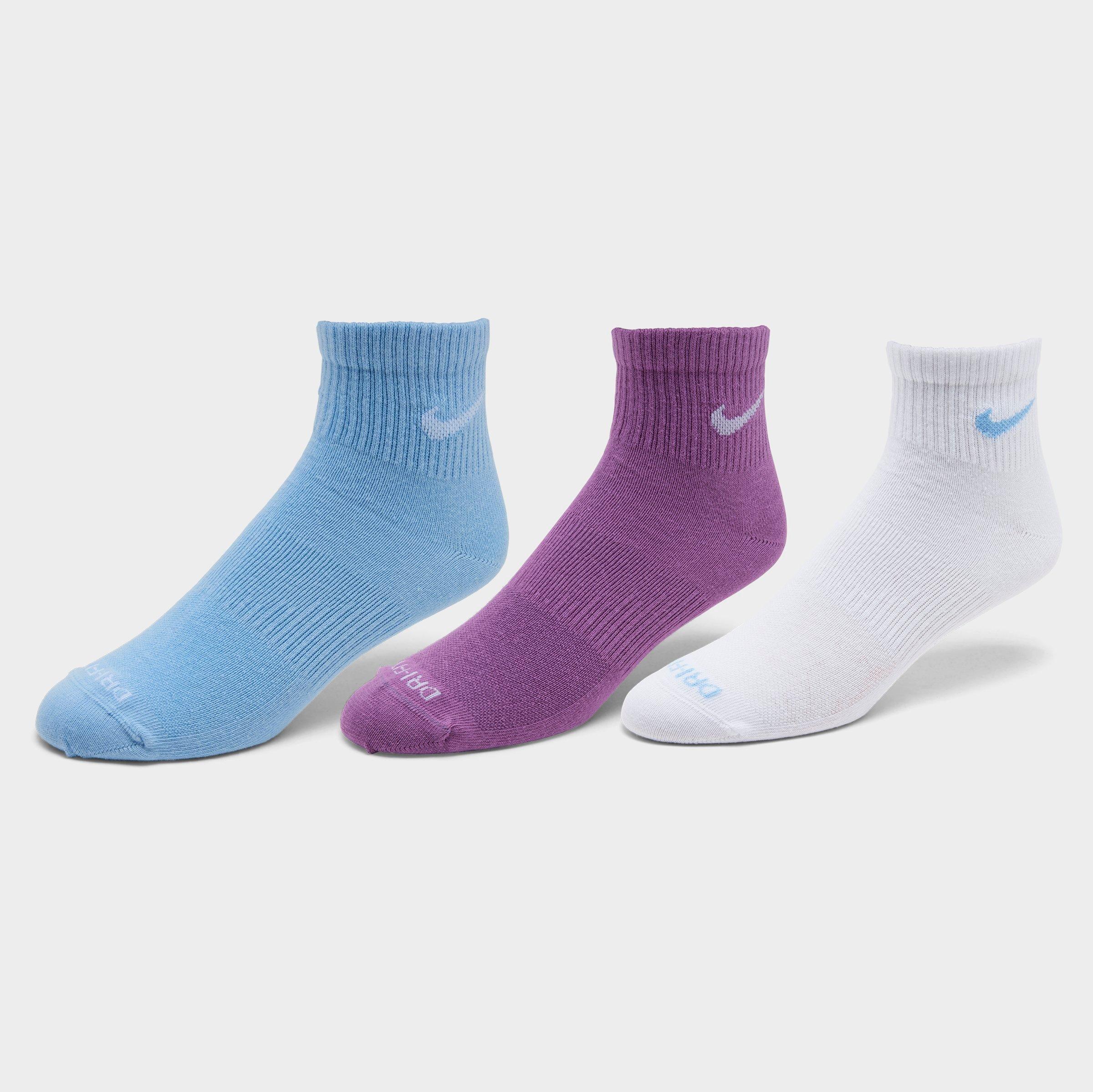 Nike Everyday Plus Lightweight Training Ankle Socks (3-pairs) Size Large Cotton/nylon/polyester In Multi-color