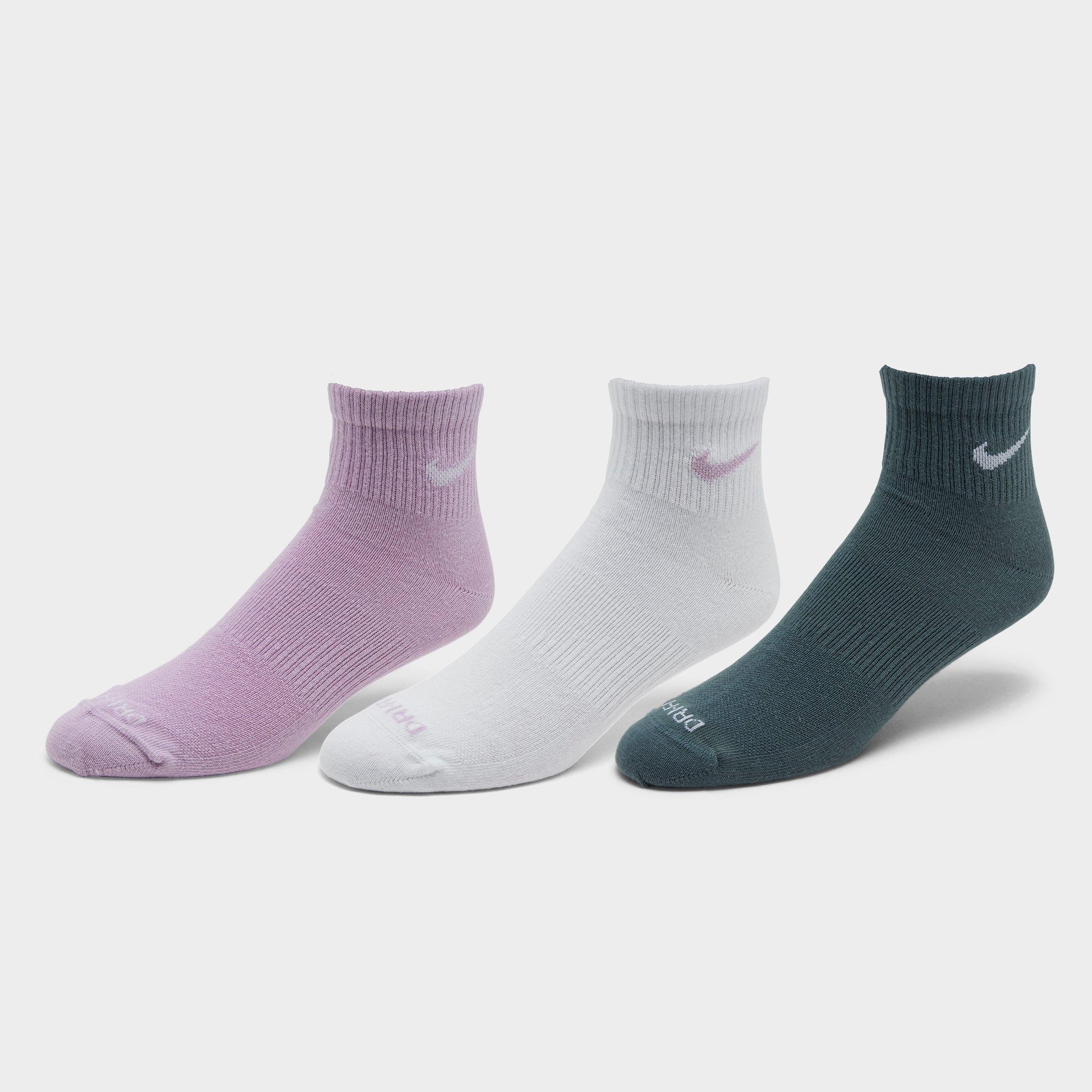 Nike Everyday Plus Lightweight Training Ankle Socks (3-pairs) Size Large Cotton/nylon/polyester In Multi-color