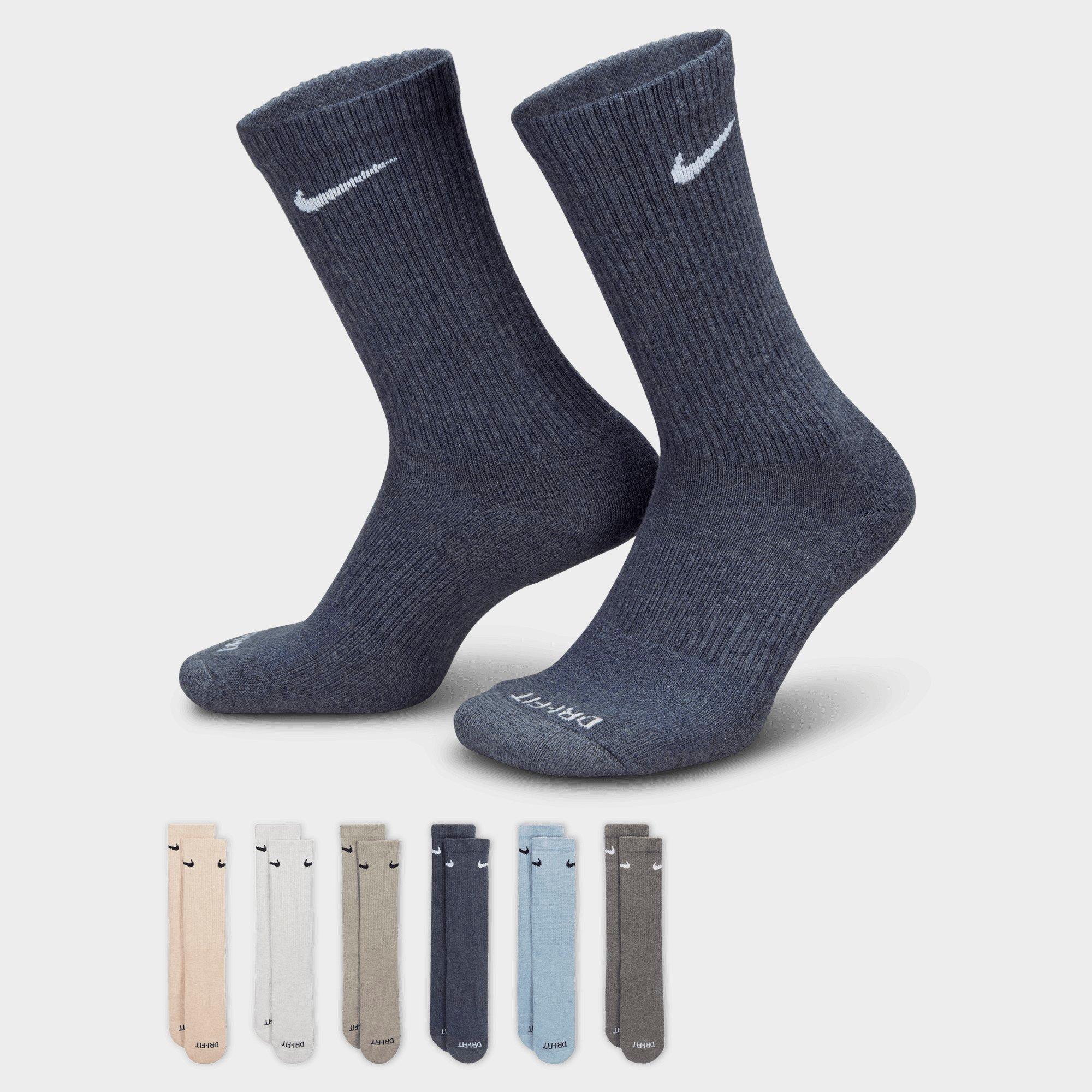 Nike Everyday Plus Cushioned Crew Training Socks (6-pack) Size Large In Multi