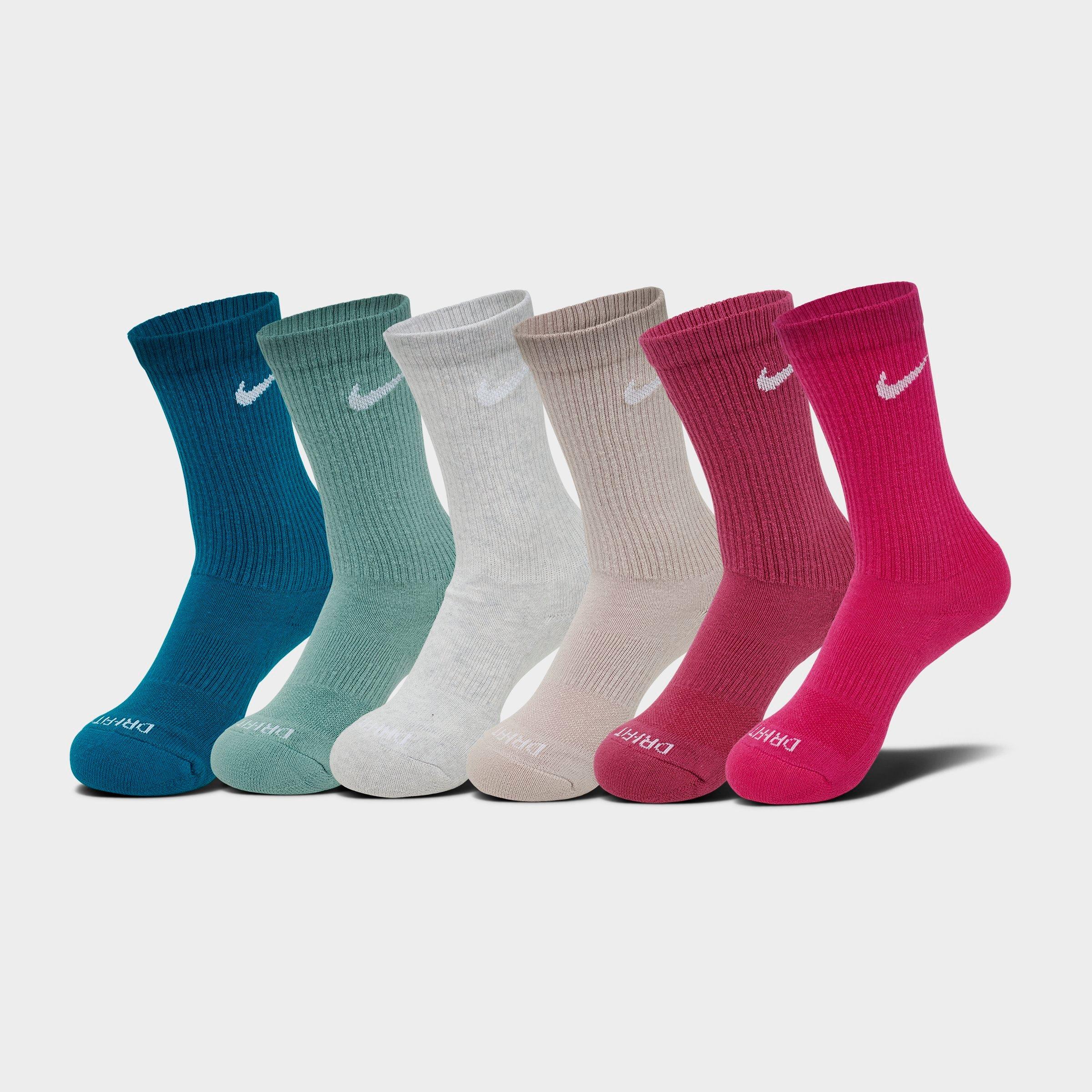 Nike Everyday Plus Cushioned Crew Training Socks (6-Pack) in Sweet Beet/Cannon/Glacier Size: Medium