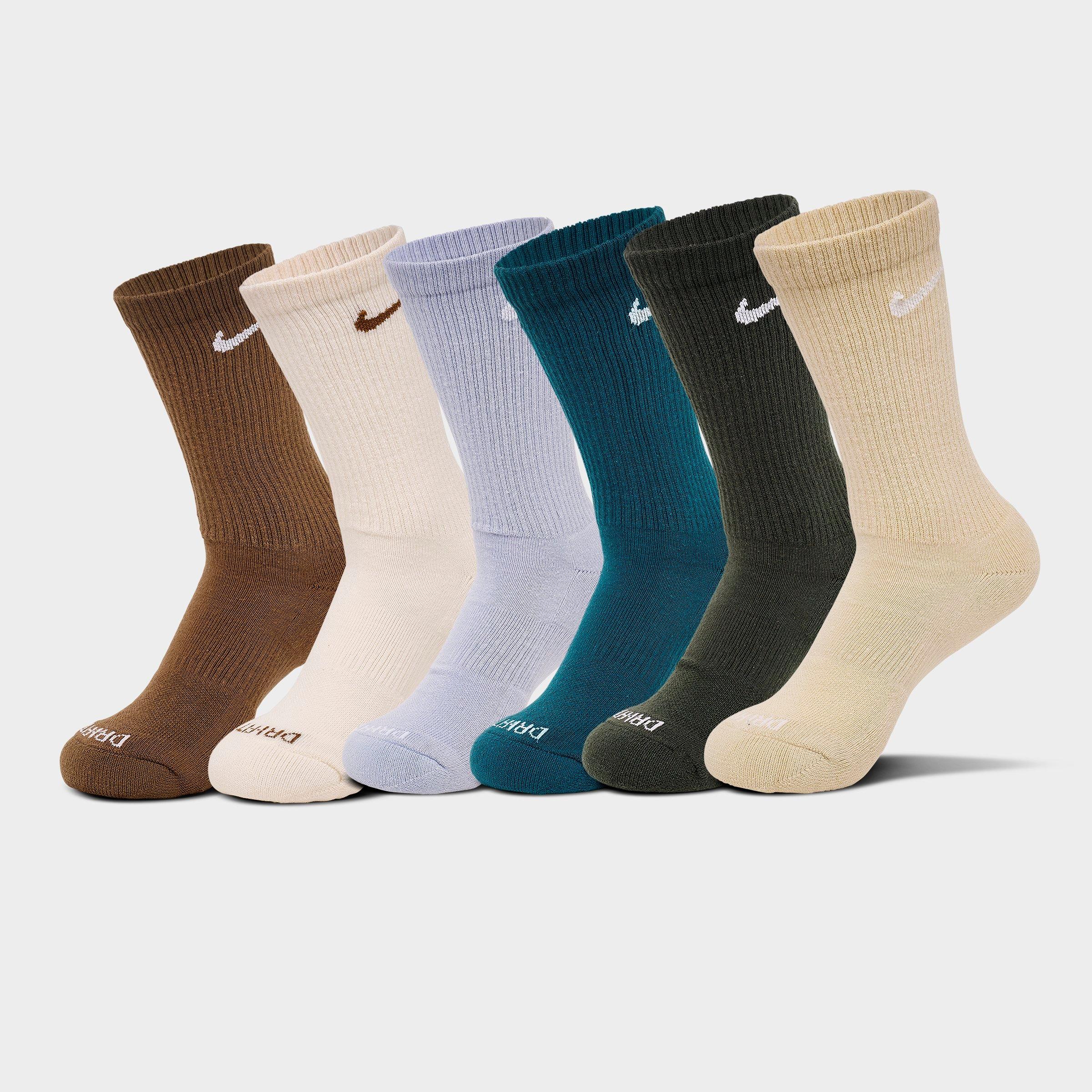 Nike Everyday Plus Cushioned Crew Training Socks (6-Pack) in Multi-Color Size: Medium