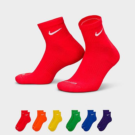 Shop Nike Everyday Plus Cushioned 6-pack Quarter Training Socks Size Large In Multi