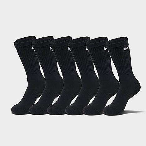 Nike Everyday Cushioned Training Crew Socks (6-pack) In Black/white