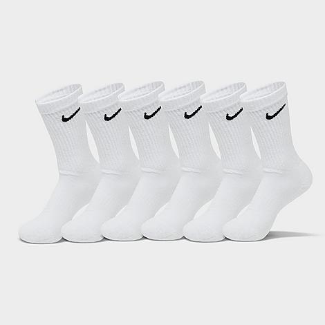 Nike Everyday Cushioned Training Crew Socks (6-pack) In White/black