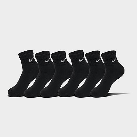 Nike Everyday Cushioned Training Ankle Socks (6-pack) In Black/white