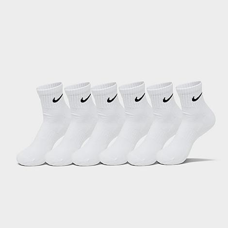 Nike Everyday Cushioned Training Ankle Socks (6-pack) In White/black
