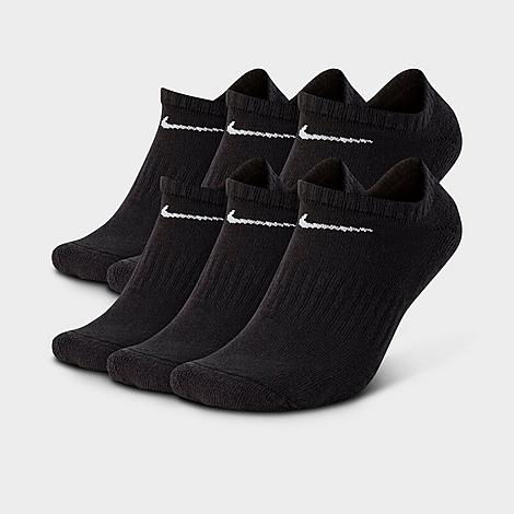 Nike Everyday Cushioned Training No-show Socks (6-pack) In Black/white