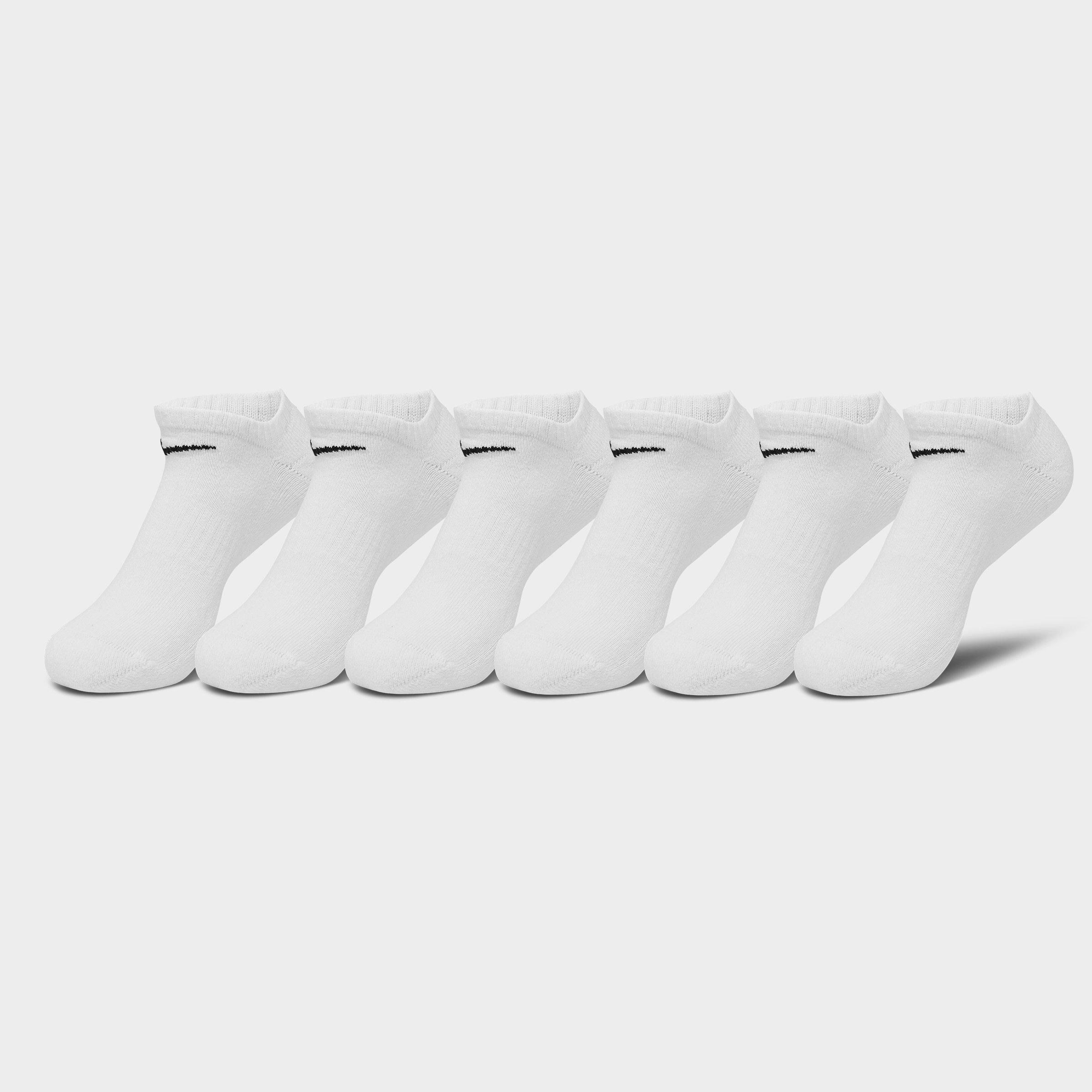 Nike Everyday Cushioned Training No-Show Socks (6-Pack) in White/Black Size: Medium