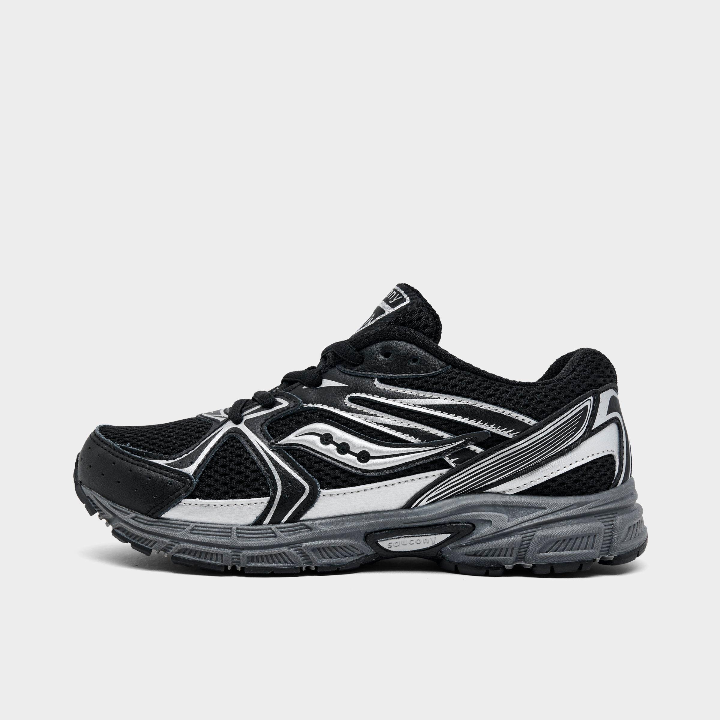 Saucony Big Kids Ride Millennium Casual Shoes in Black/Metallic Silver Size: 3.5