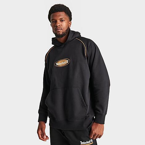 Timberland Men's Oval Logo Graphic Pullover Hoodie In Black