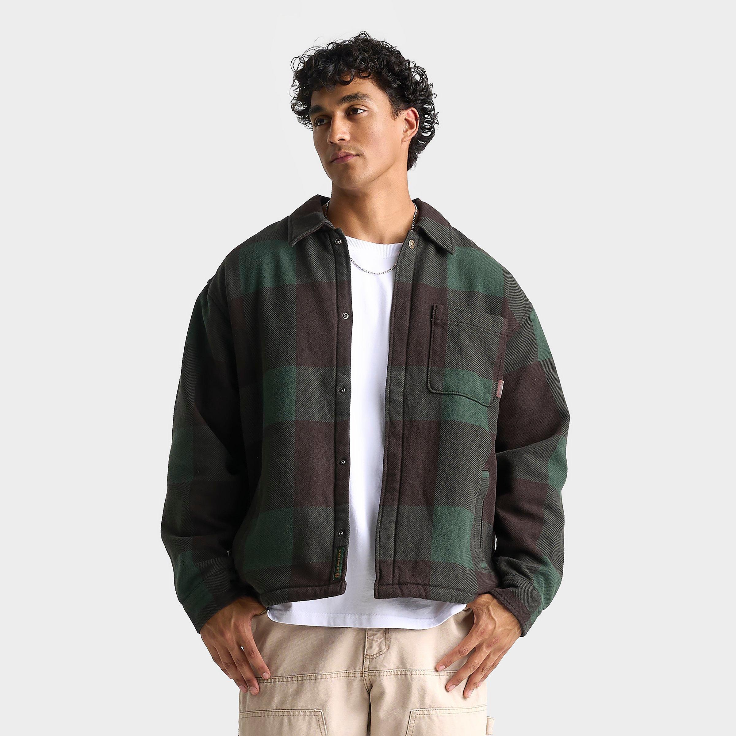 Timberland Men's Fleece-Lined Checkered Overshirt