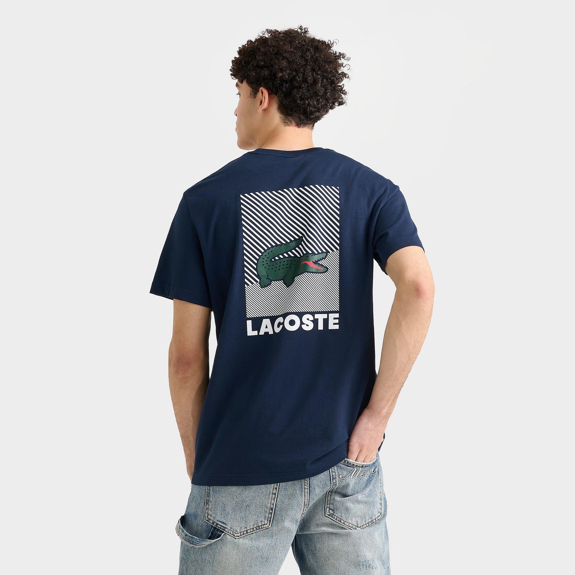 Lacoste Men's Logo Back Print T-Shirt in Navy Size: Small