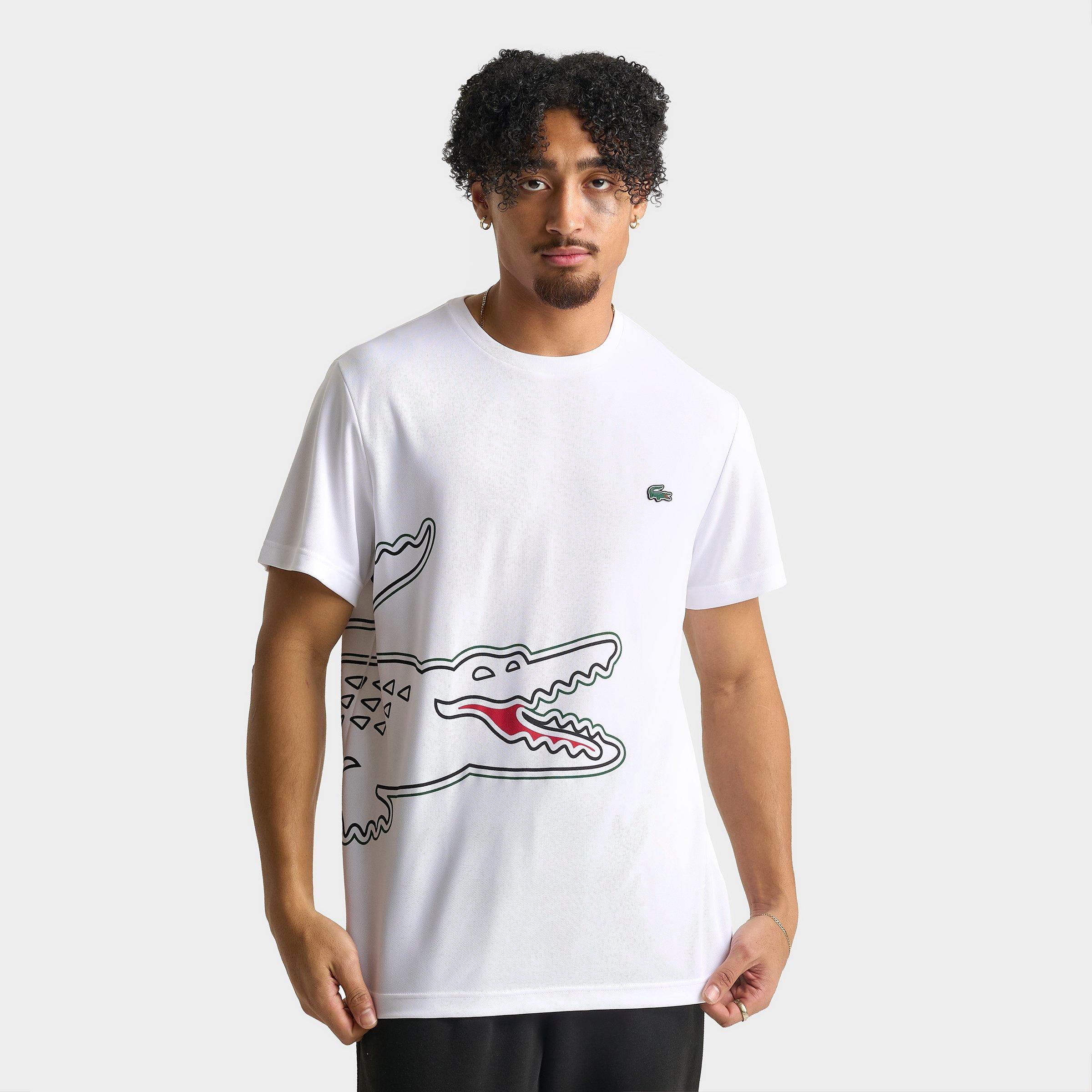 Lacoste Men's Croc Outline T-Shirt in White Size: Small