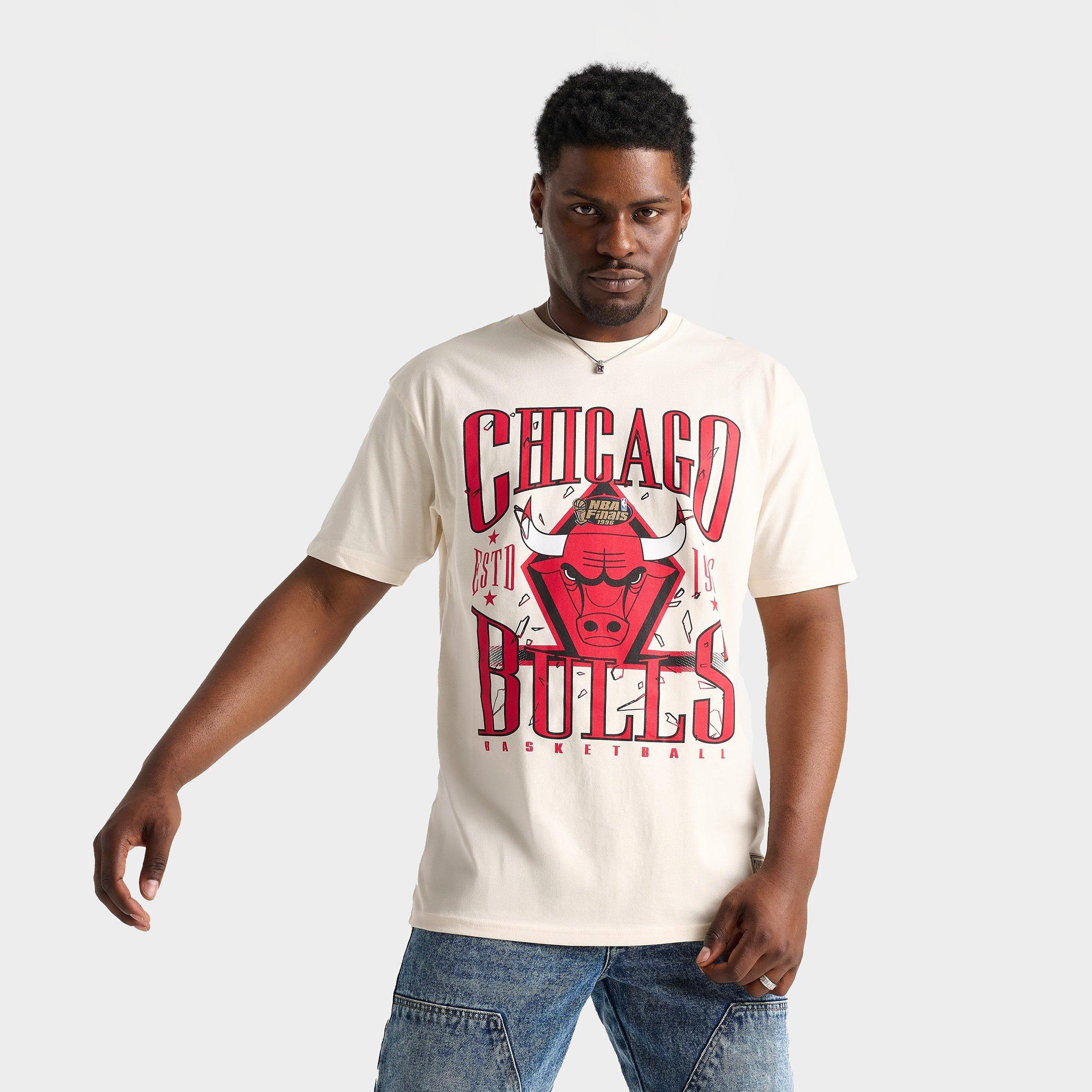 Mitchell & Ness Men's Chicago Bulls NBA Shattered Lockup T-Shirt in Cream Size: Small