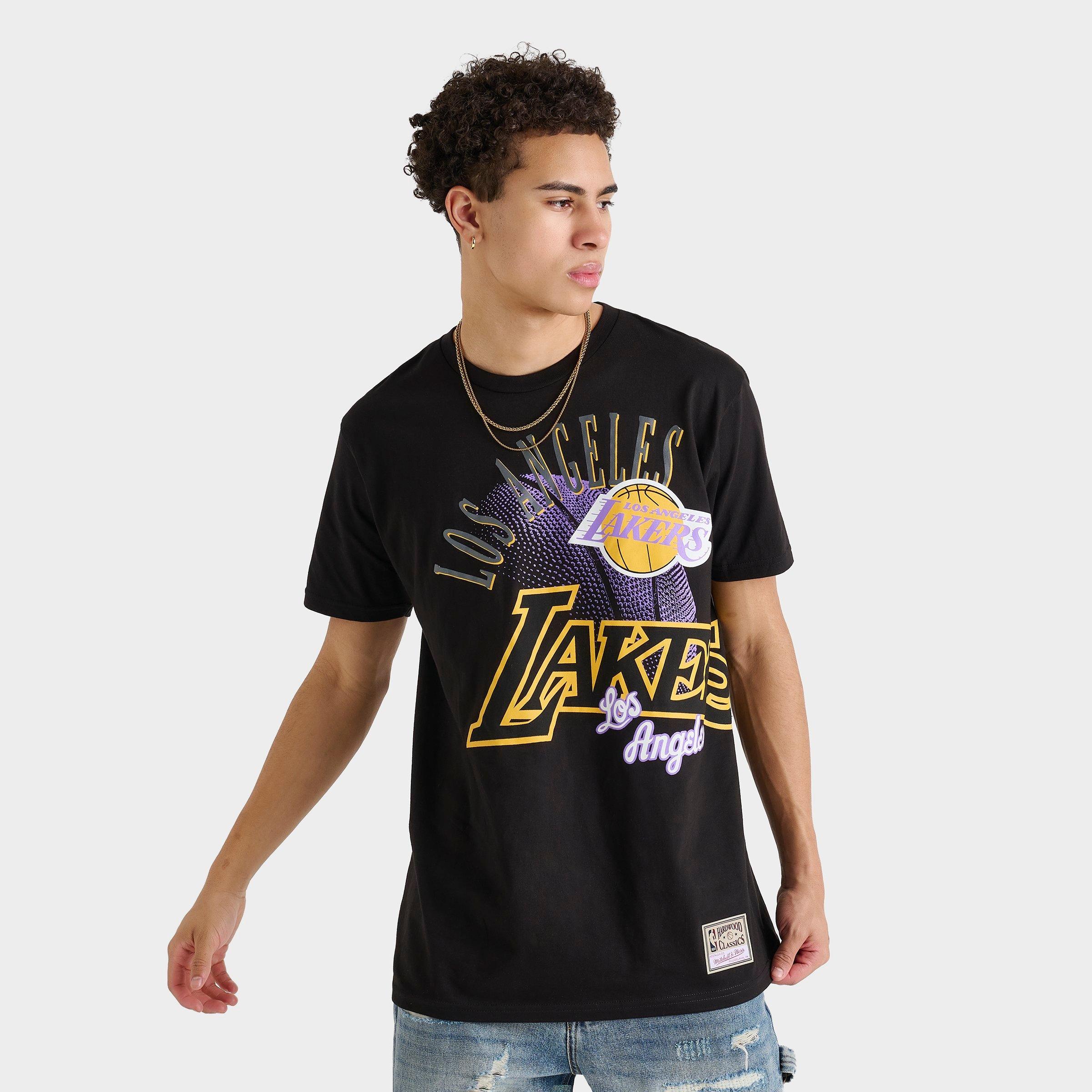 Mitchell And Ness Men's Los Angeles Lakers NBA Maxed Out Graphic T-Shirt in Black/Black Size Medium 100% Cotton