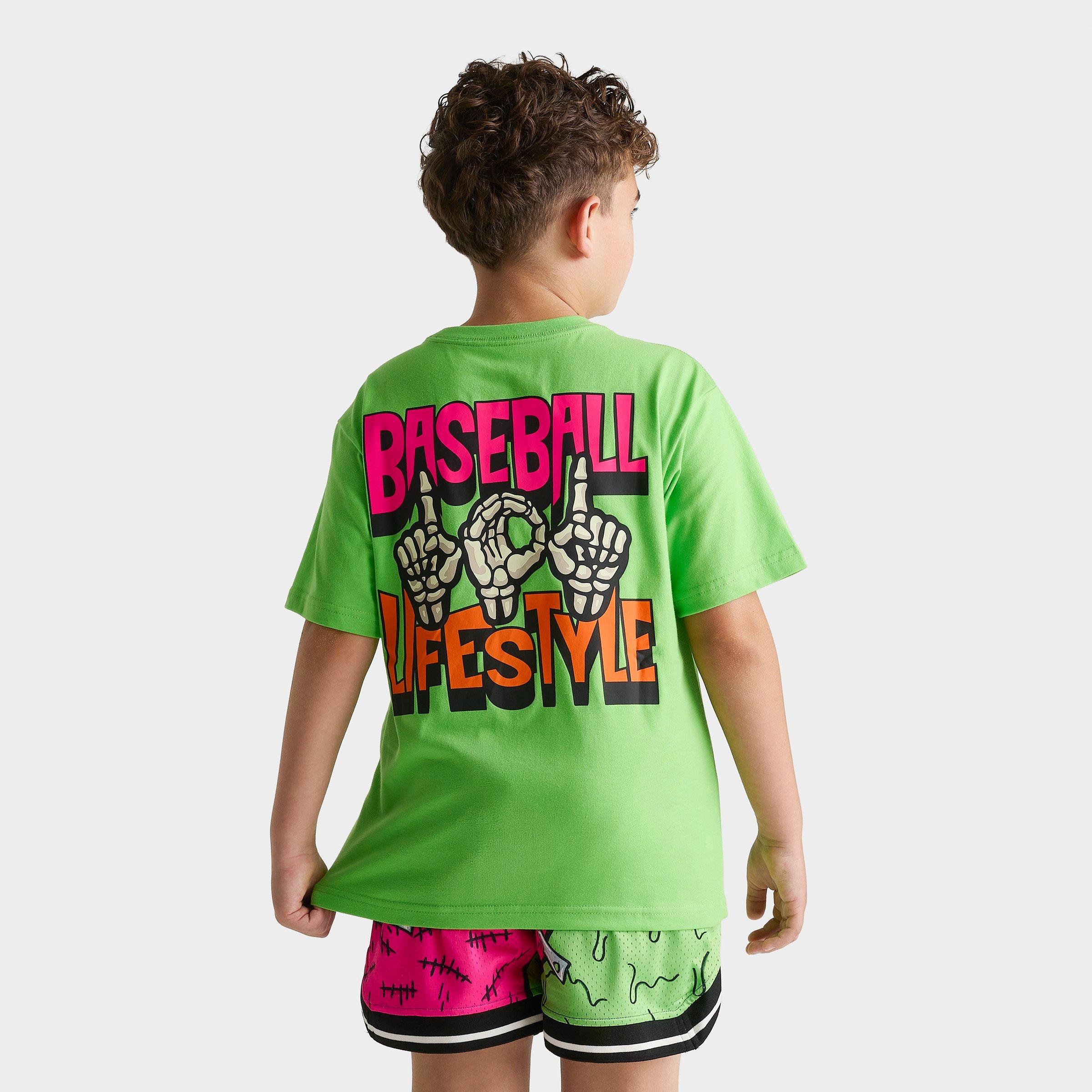 Baseball Lifestyle 101 Big Kids Skeleton T-Shirt
